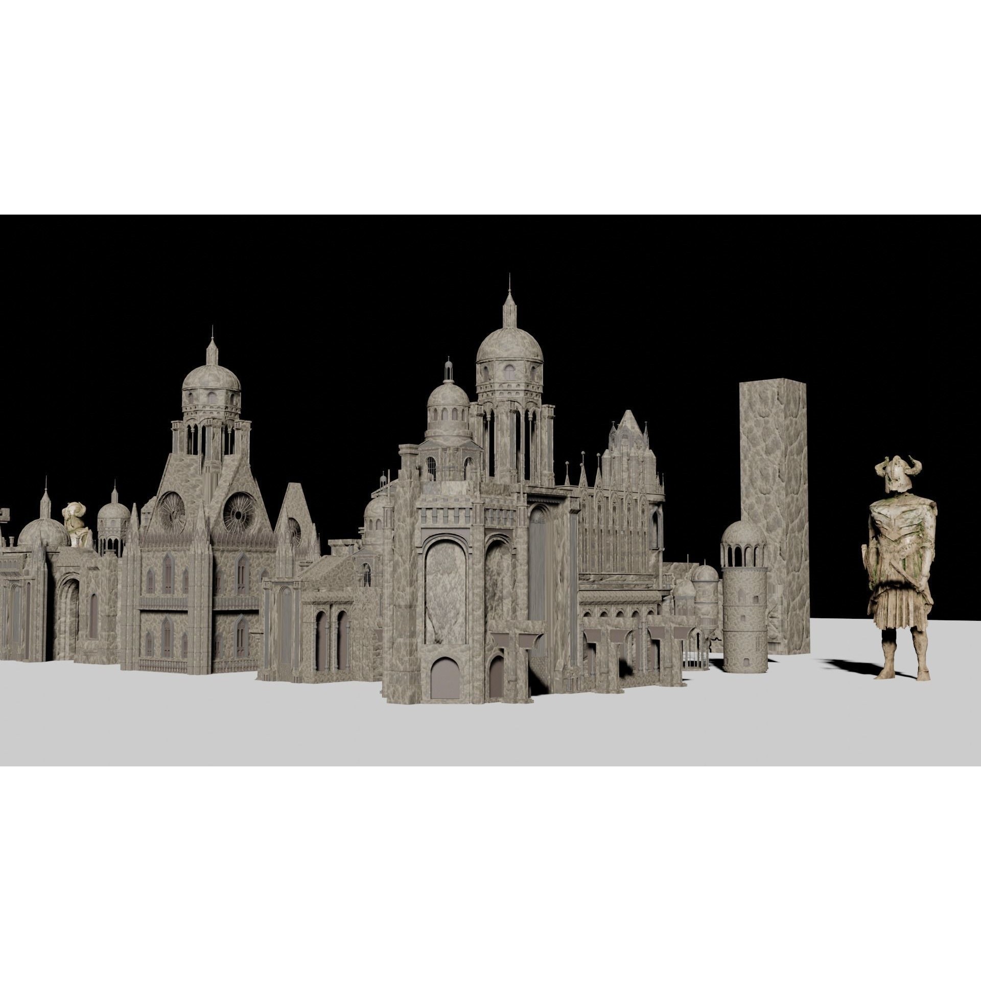 Ancient Ruins 3D Model – Low-Poly Architectural Asset, FBX & Blender