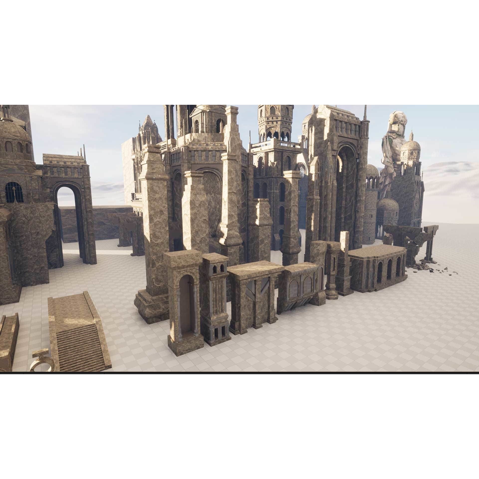 Ancient Ruins 3D Model – Low-Poly Architectural Asset, FBX & Blender - View 11