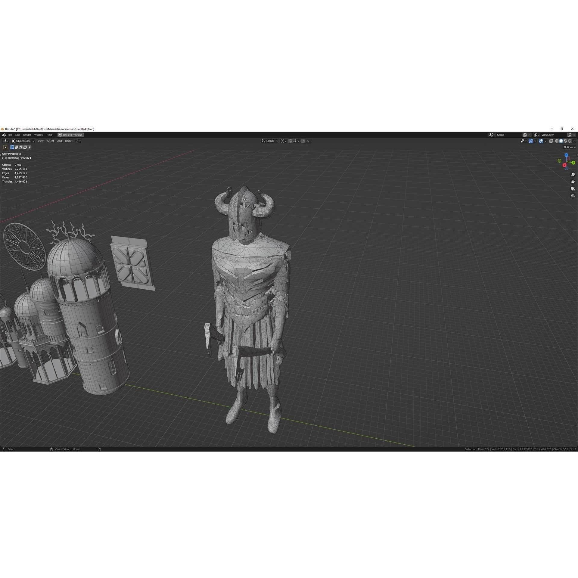 Ancient Ruins 3D Model – Low-Poly Architectural Asset, FBX & Blender - View 17