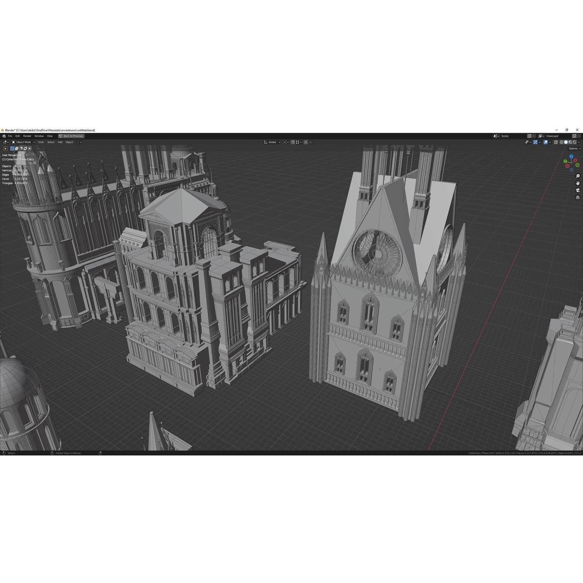 Ancient Ruins 3D Model – Low-Poly Architectural Asset, FBX & Blender - View 18