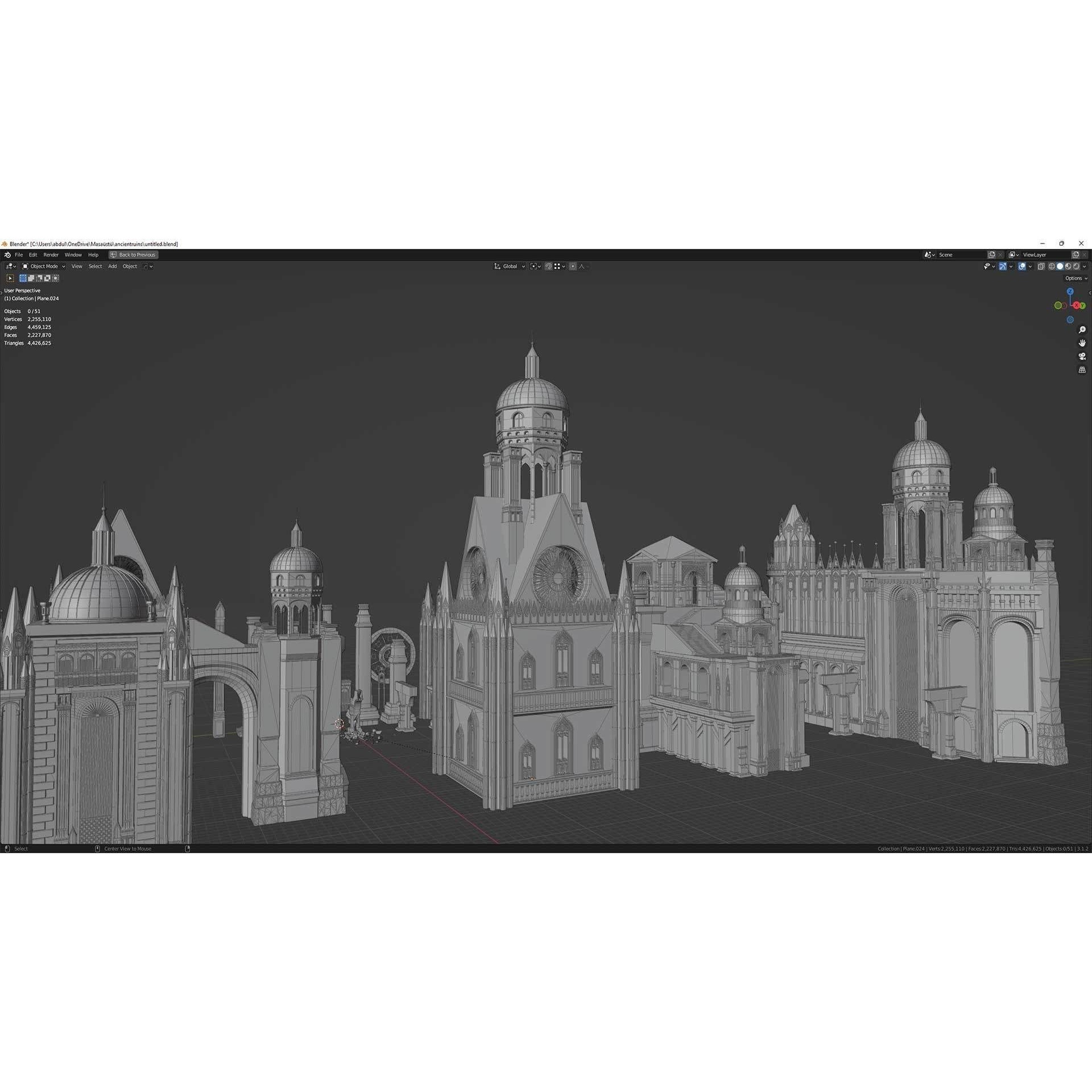 Ancient Ruins 3D Model – Low-Poly Architectural Asset, FBX & Blender - View 20