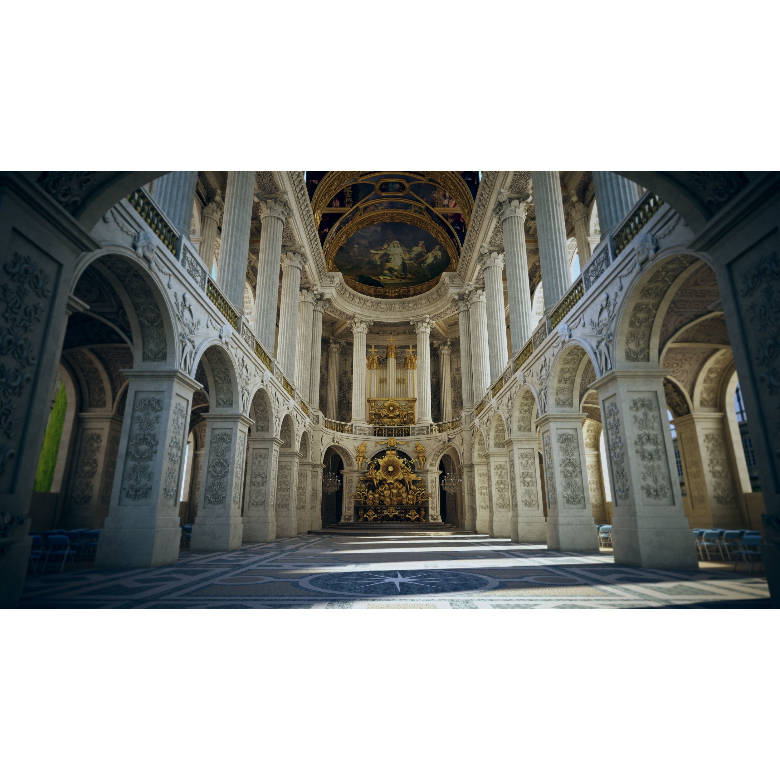 Chateau de Versailles 3D Model – Architectural Asset, FBX, PBR Textures - View 3