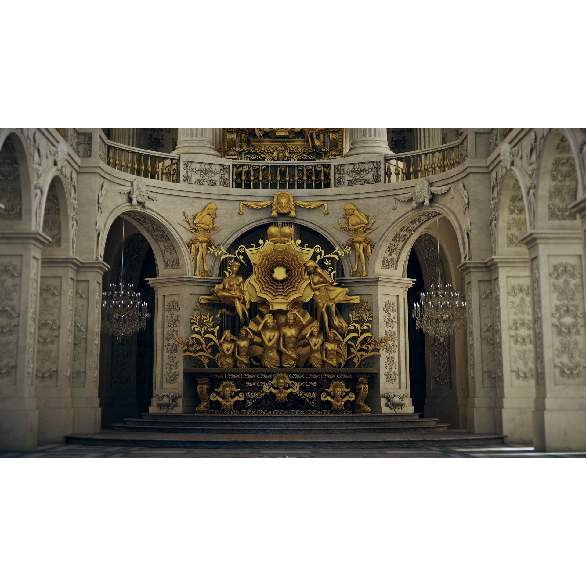 Chateau de Versailles 3D Model – Architectural Asset, FBX, PBR Textures - View 4