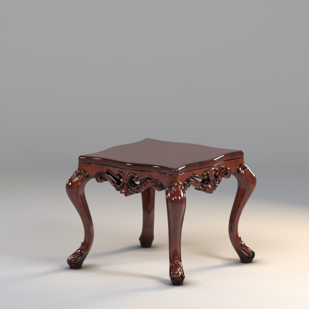 Ornate Upholstered Chair 3D Model – PBR Textured, FBX Format - View 11
