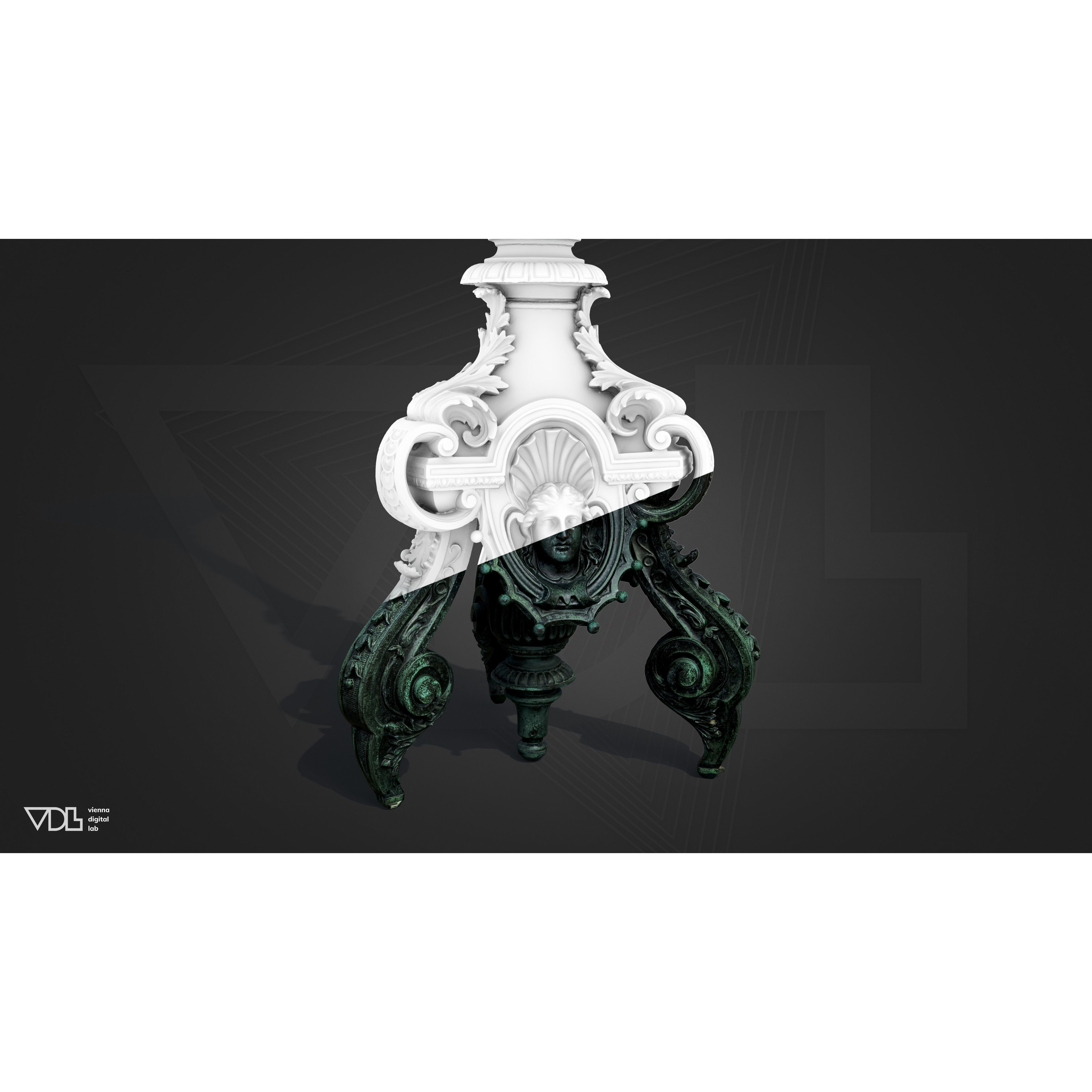 Street Lamp 3D Model – Baroque Low-Poly Lighting Asset, FBX/OBJ - View 11