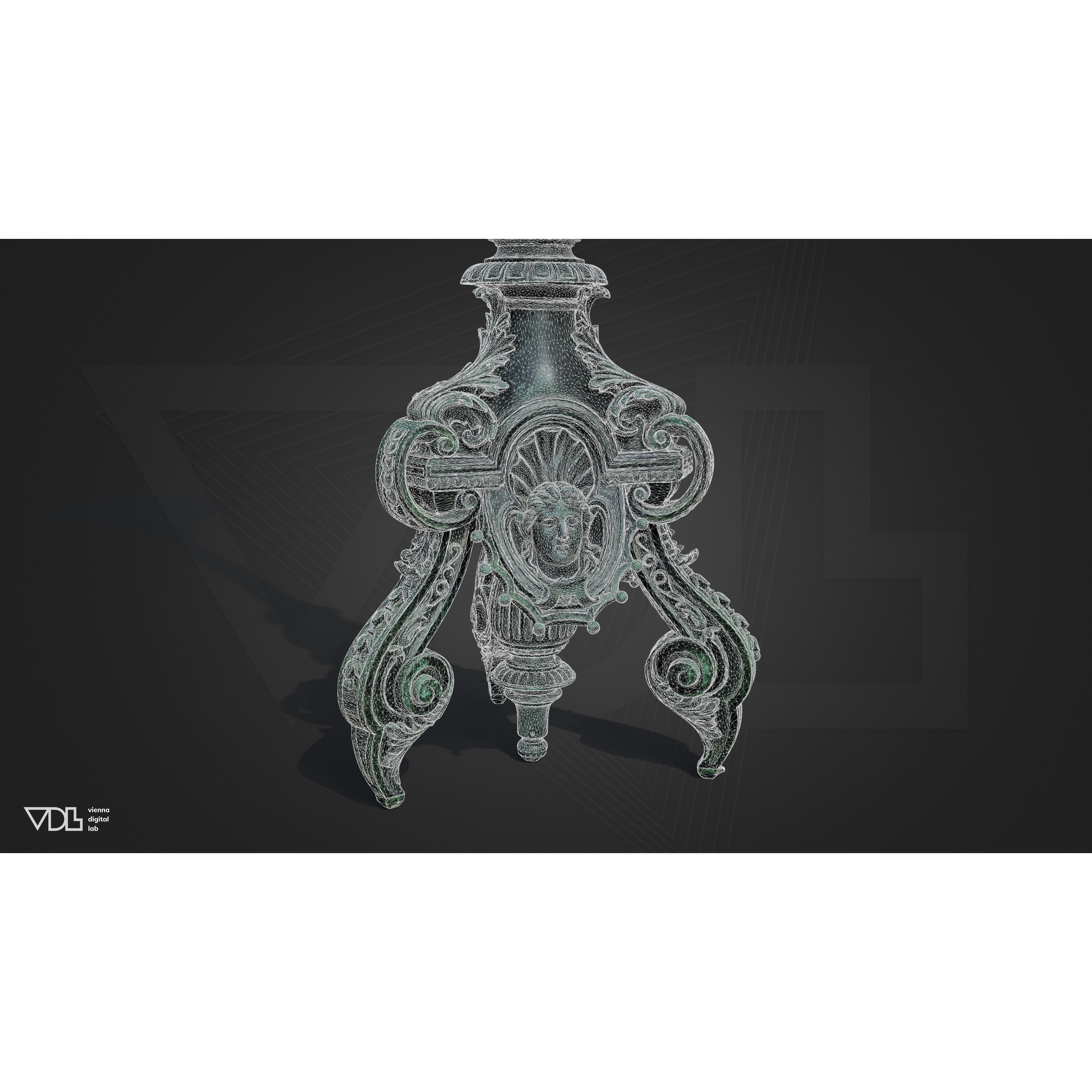 Street Lamp 3D Model – Baroque Low-Poly Lighting Asset, FBX/OBJ - View 12