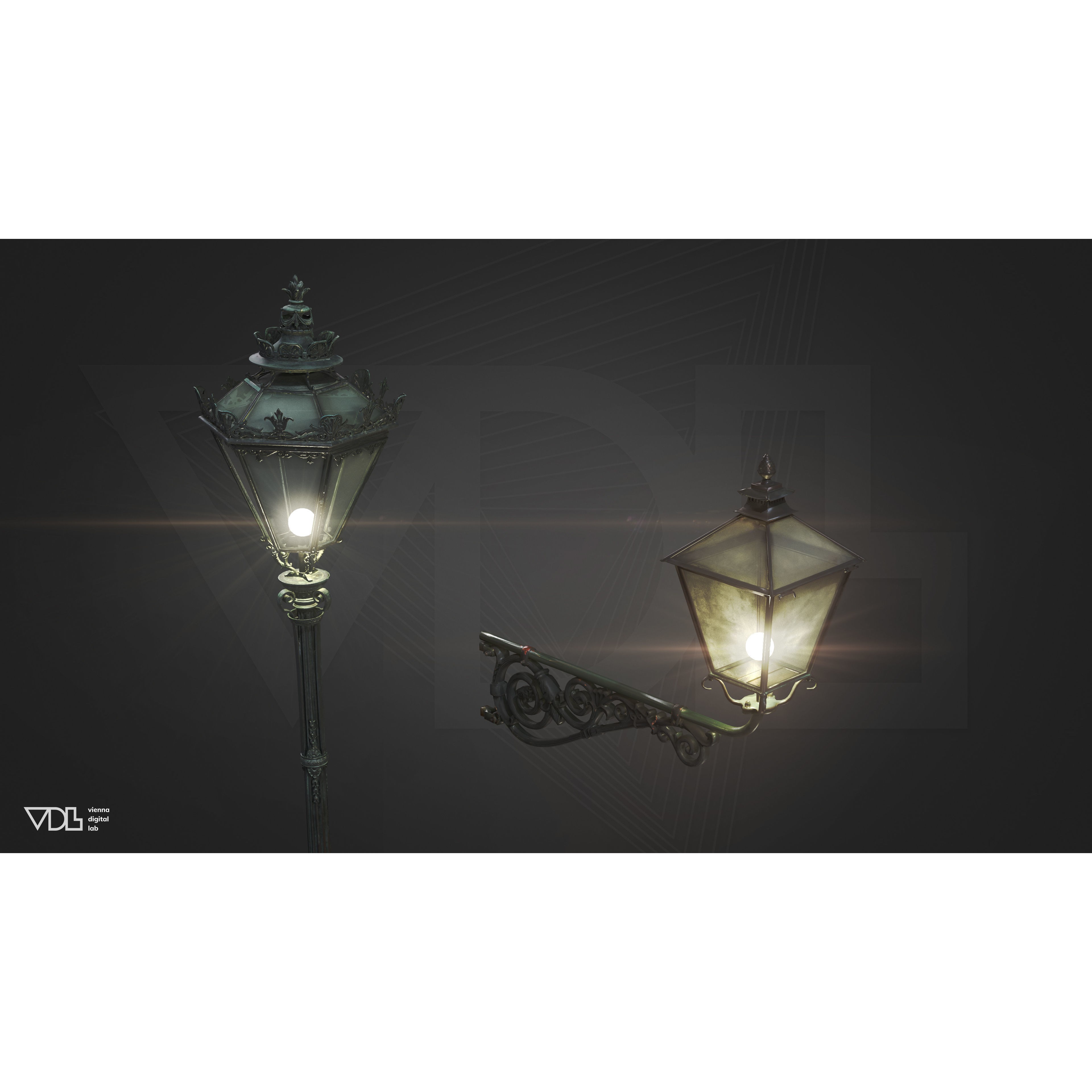 Street Lamp 3D Model – Baroque Low-Poly Lighting Asset, FBX/OBJ - View 5
