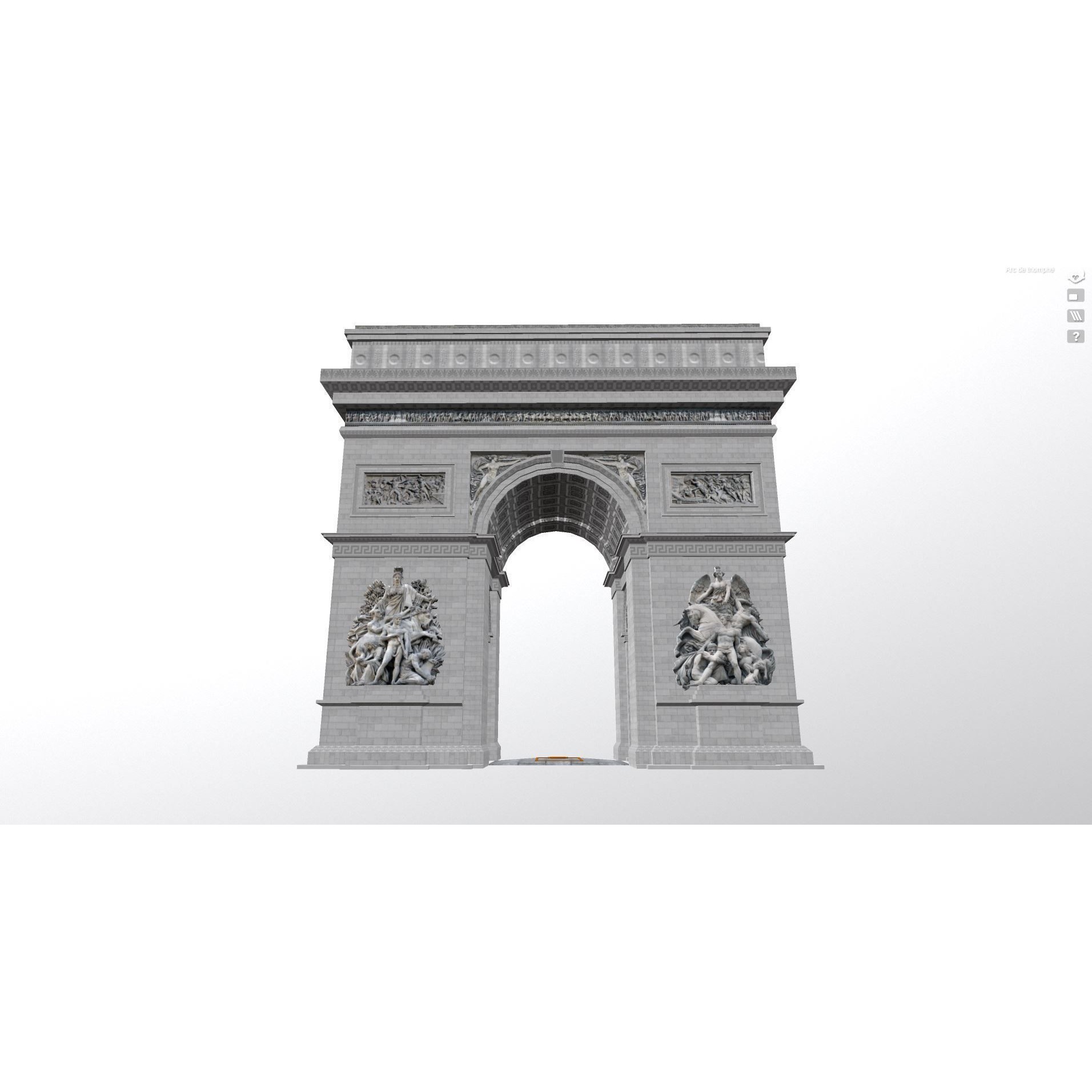 Arc de Triomphe - Game-Ready 3D Model - View 3