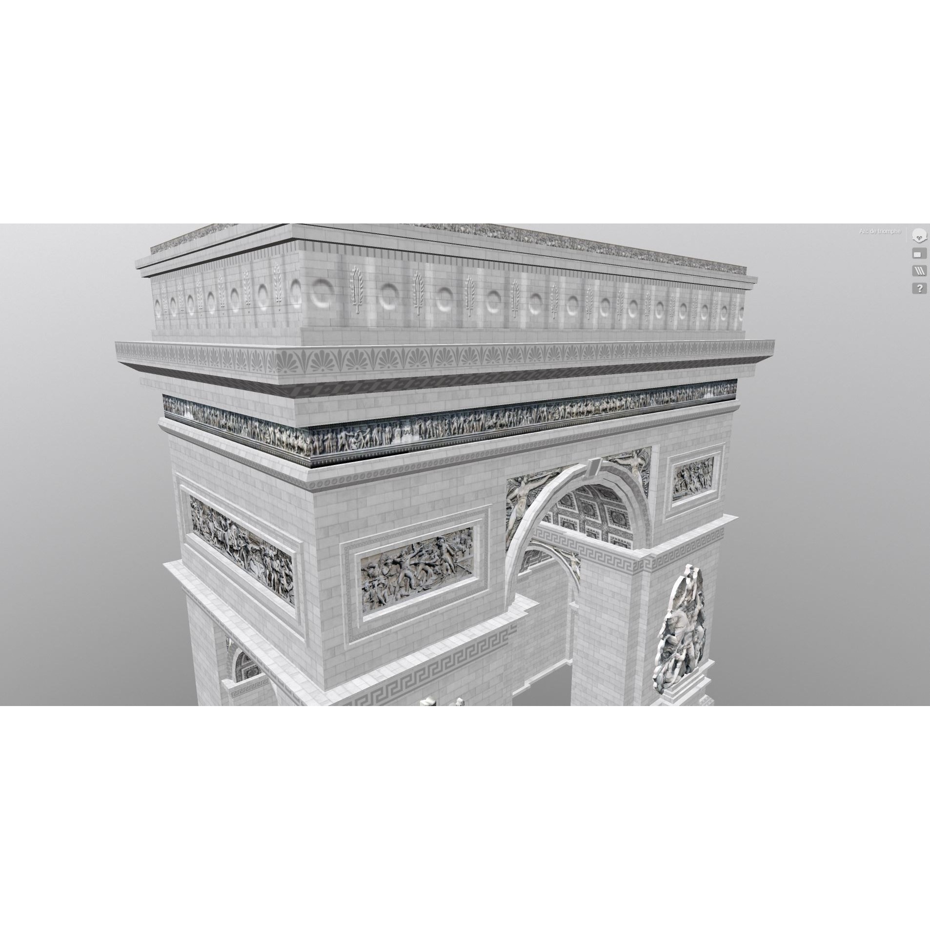 Arc de Triomphe - Game-Ready 3D Model - View 7