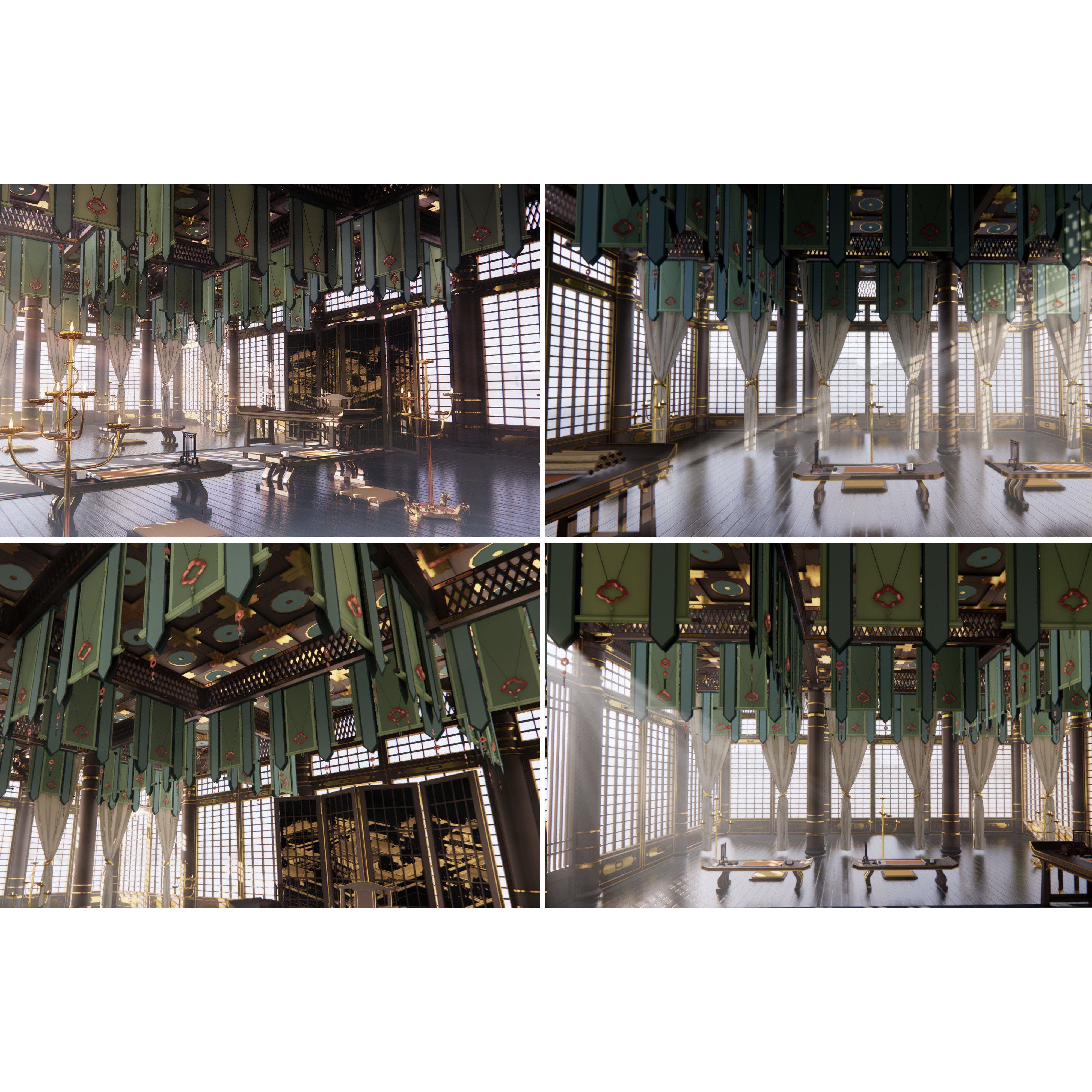 Antique Front Hall 3D Model – Classic Interior Design, PBR, Blender