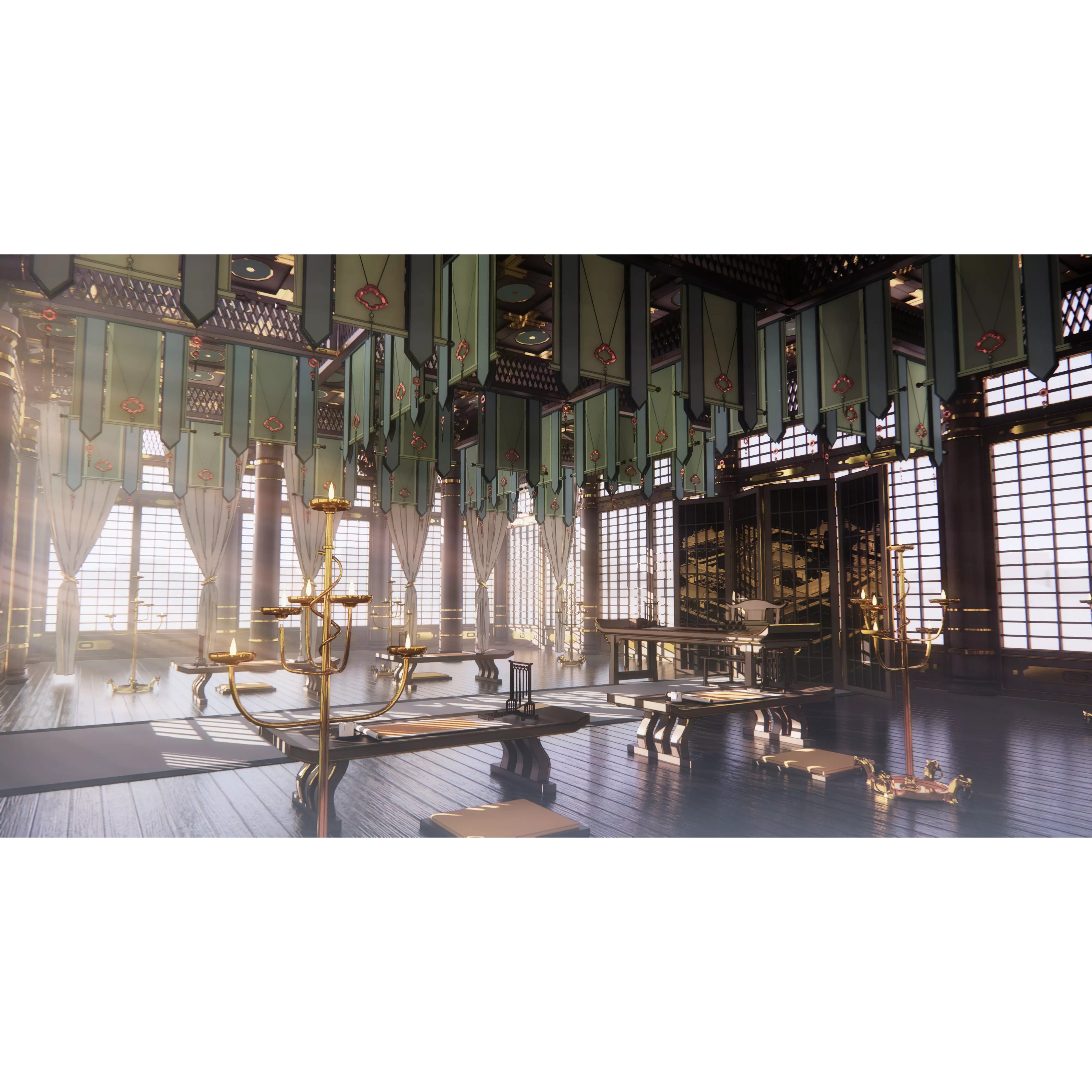 Antique Front Hall 3D Model – Classic Interior Design, PBR, Blender - View 2