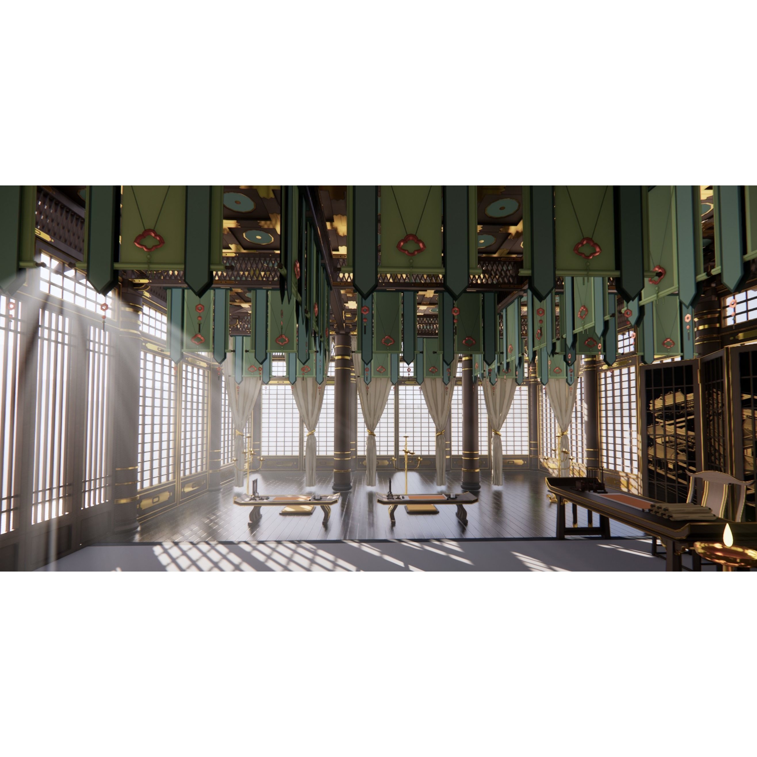 Antique Front Hall 3D Model – Classic Interior Design, PBR, Blender - View 5