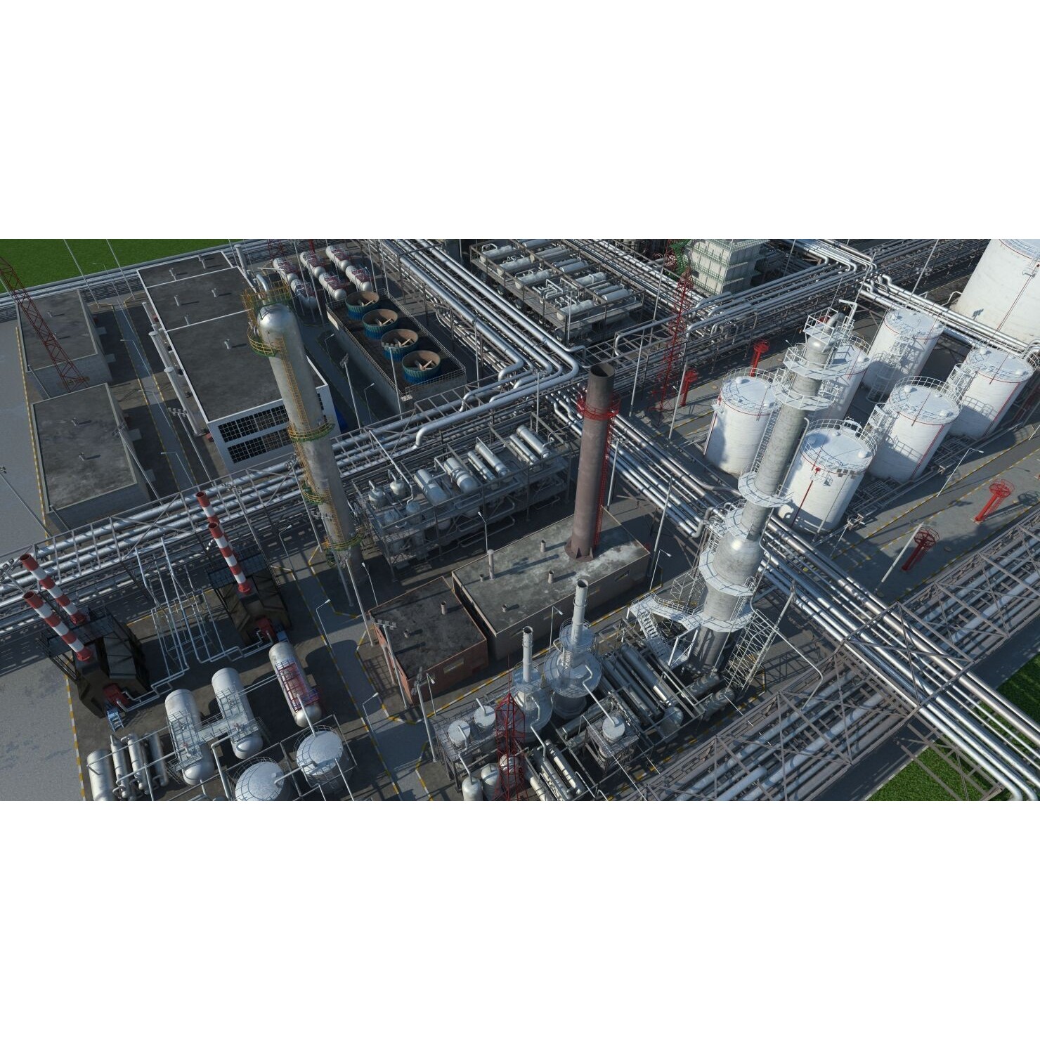 Refinery 3D Model – High Poly Animated Asset, FBX, OBJ - View 10