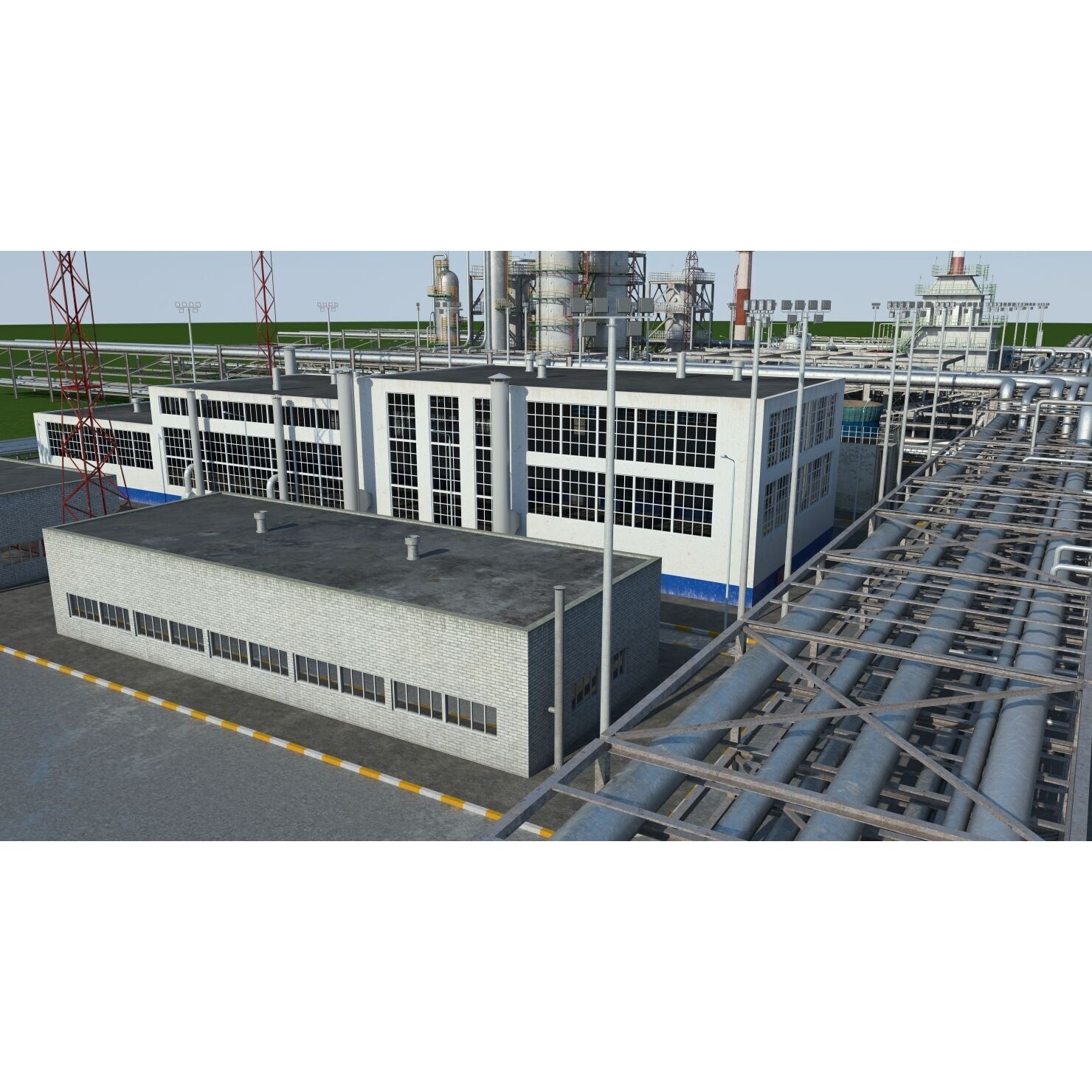 Refinery 3D Model – High Poly Animated Asset, FBX, OBJ - View 19