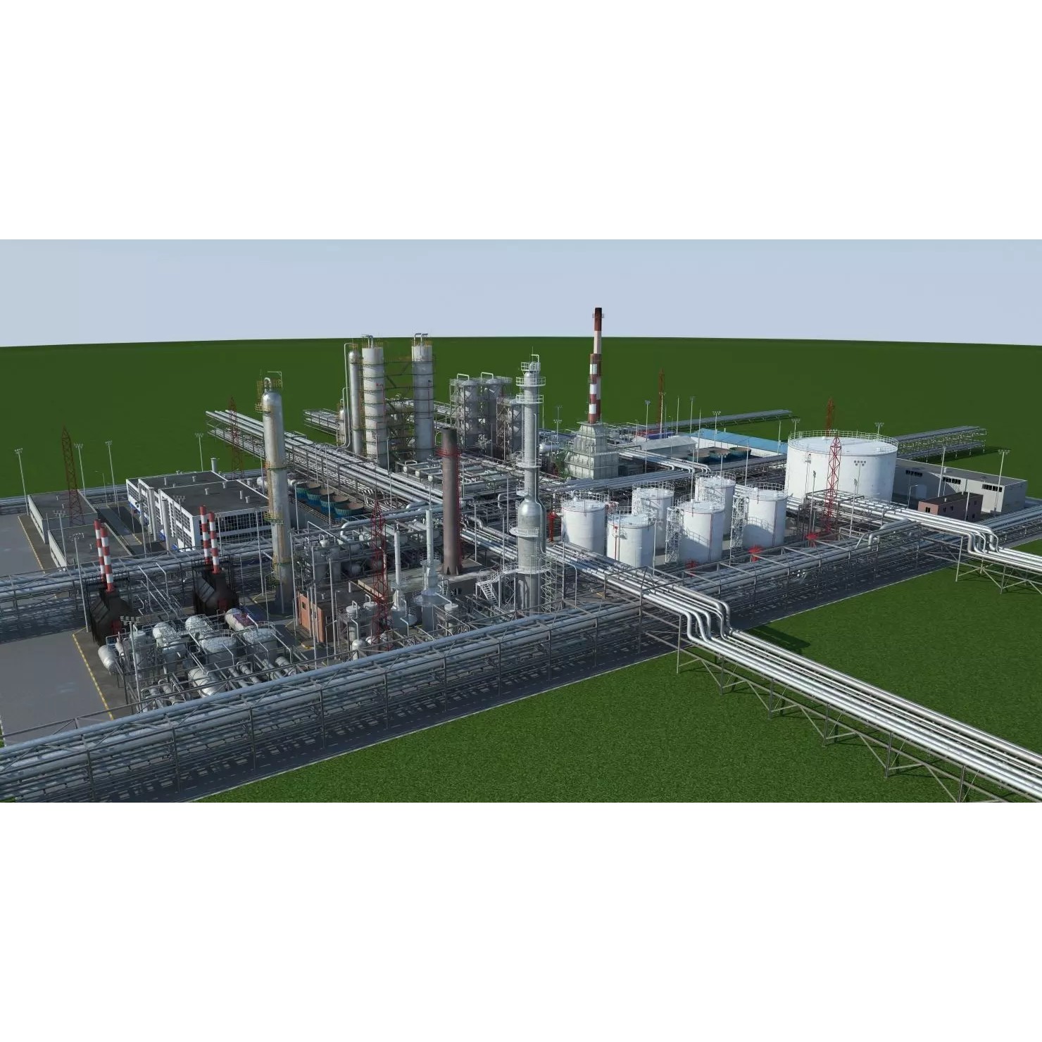 Refinery 3D Model – High Poly Animated Asset, FBX, OBJ - View 2