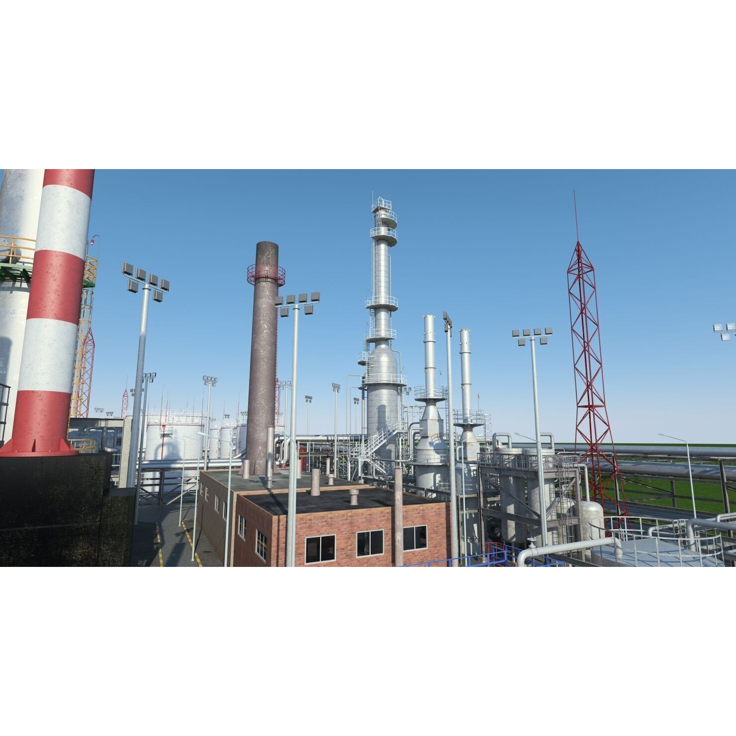 Refinery 3D Model – High Poly Animated Asset, FBX, OBJ - View 20