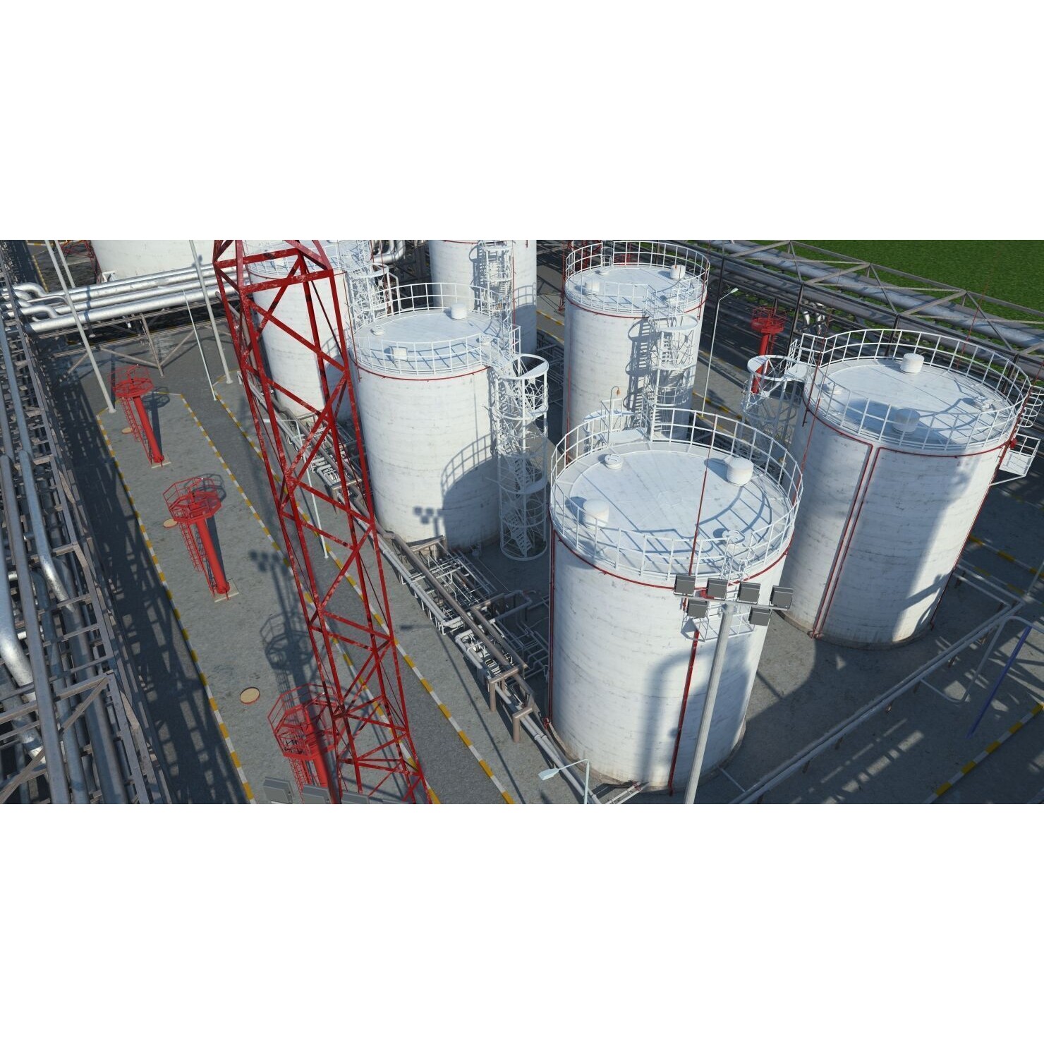 Refinery 3D Model – High Poly Animated Asset, FBX, OBJ - View 22