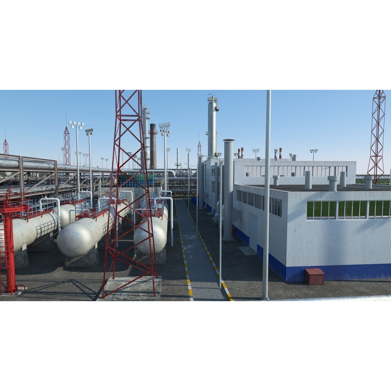 Refinery 3D Model – High Poly Animated Asset, FBX, OBJ - View 23