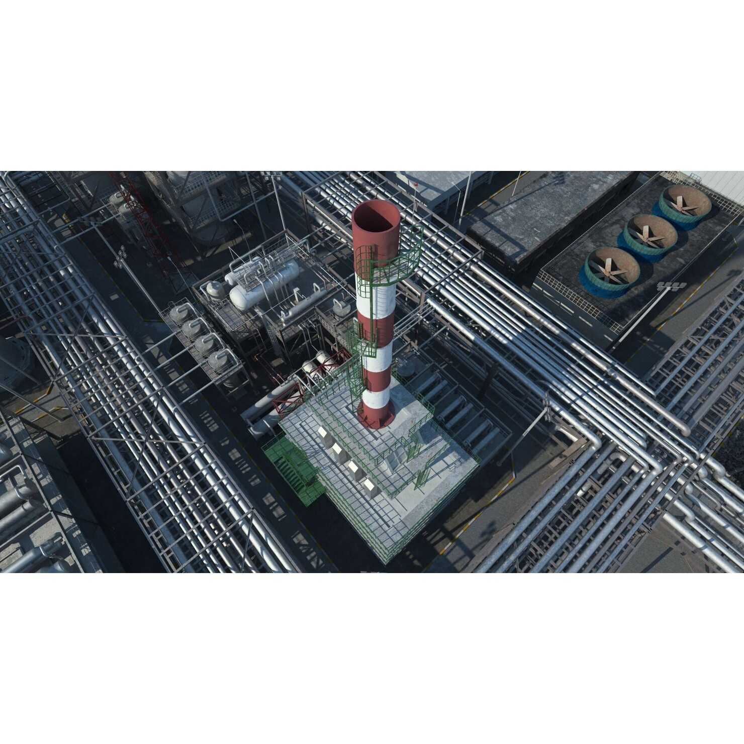 Refinery 3D Model – High Poly Animated Asset, FBX, OBJ - View 26