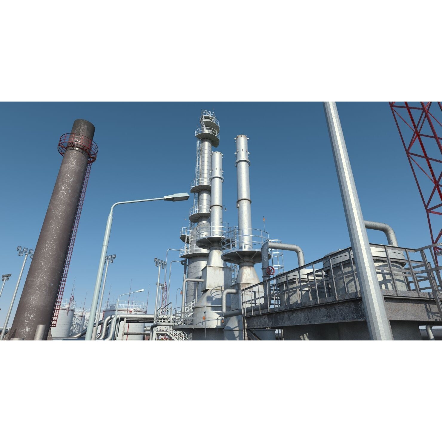Refinery 3D Model – High Poly Animated Asset, FBX, OBJ - View 29