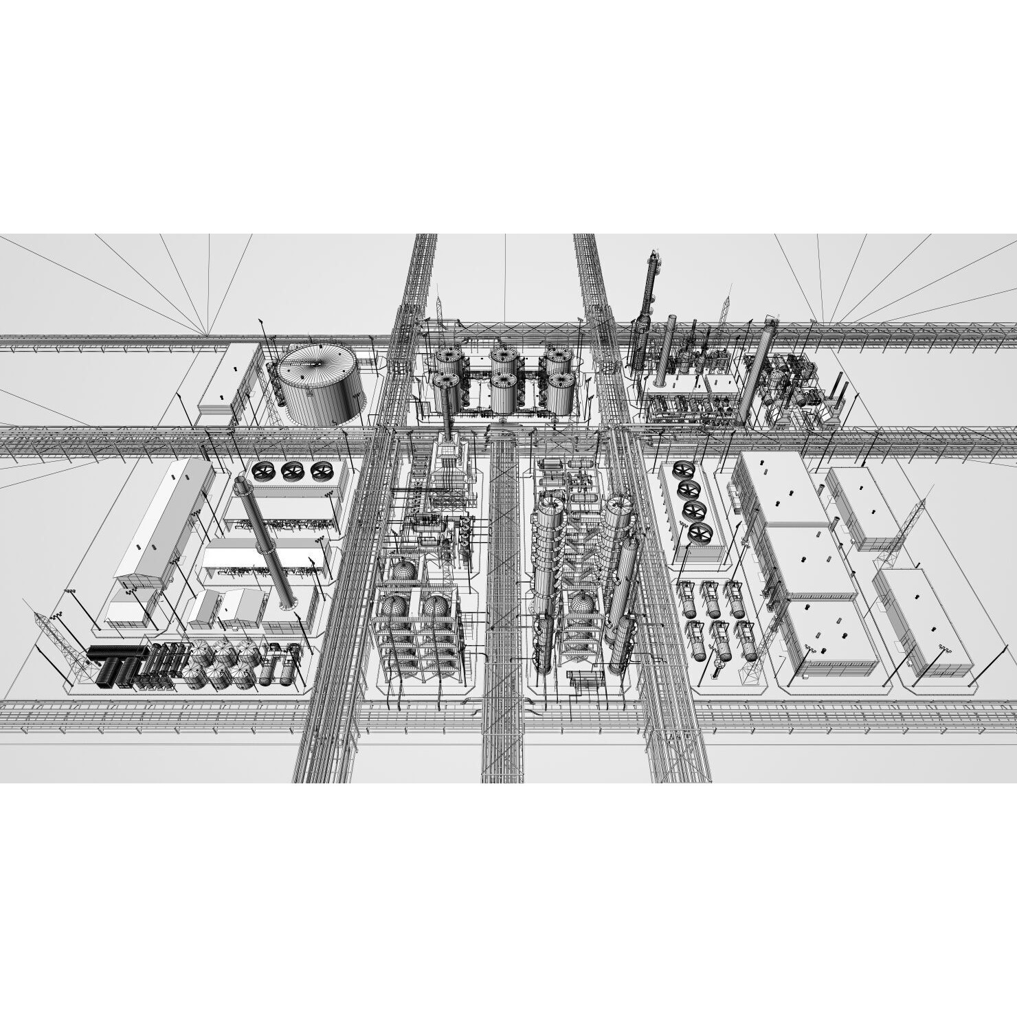 Refinery 3D Model – High Poly Animated Asset, FBX, OBJ - View 37