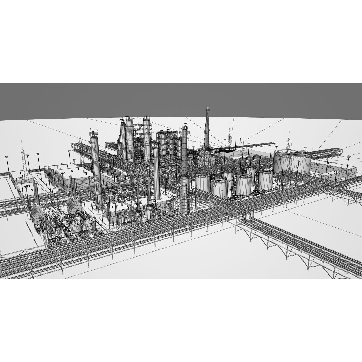 Refinery 3D Model – High Poly Animated Asset, FBX, OBJ - View 38