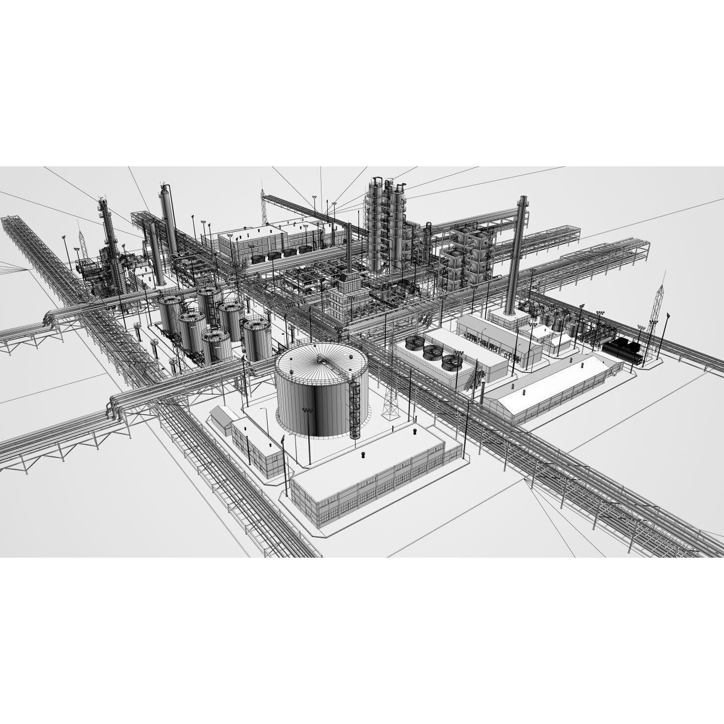 Refinery 3D Model – High Poly Animated Asset, FBX, OBJ - View 39