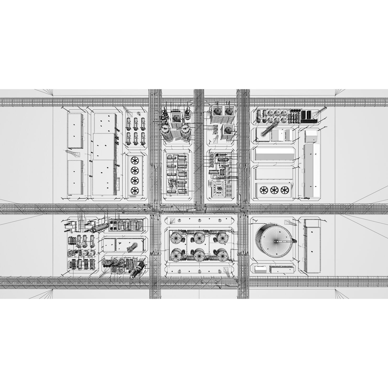 Refinery 3D Model – High Poly Animated Asset, FBX, OBJ - View 41