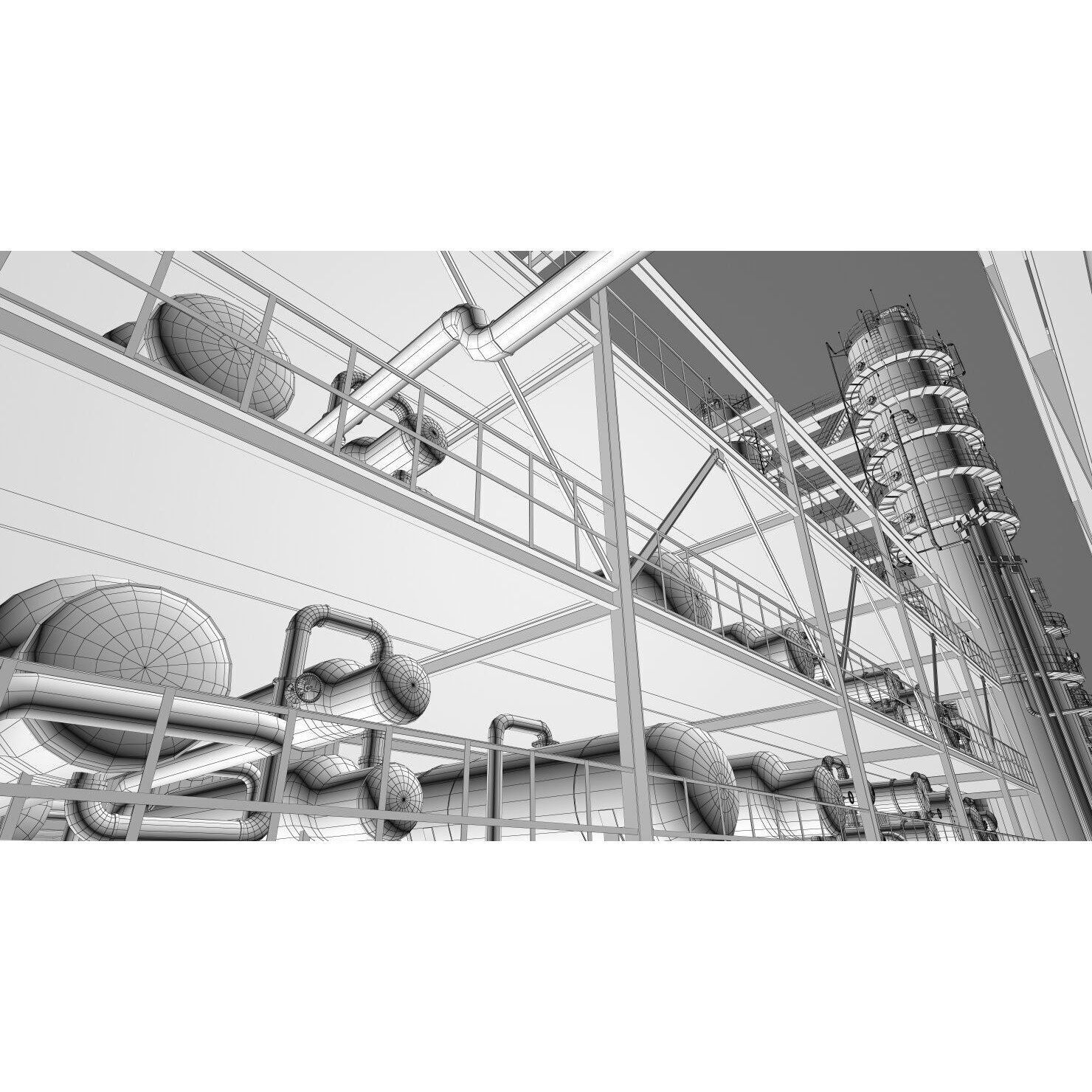 Refinery 3D Model – High Poly Animated Asset, FBX, OBJ - View 42