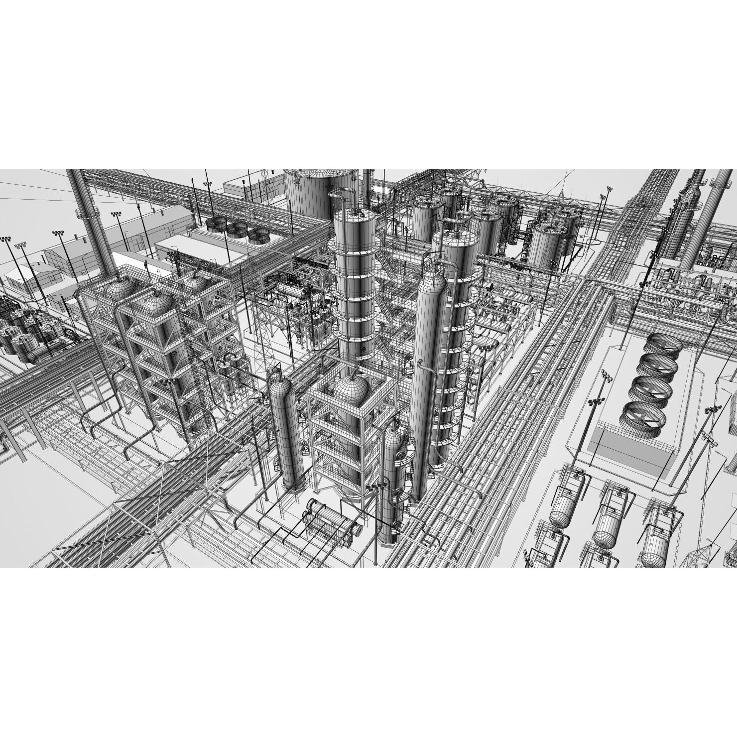 Refinery 3D Model – High Poly Animated Asset, FBX, OBJ - View 44