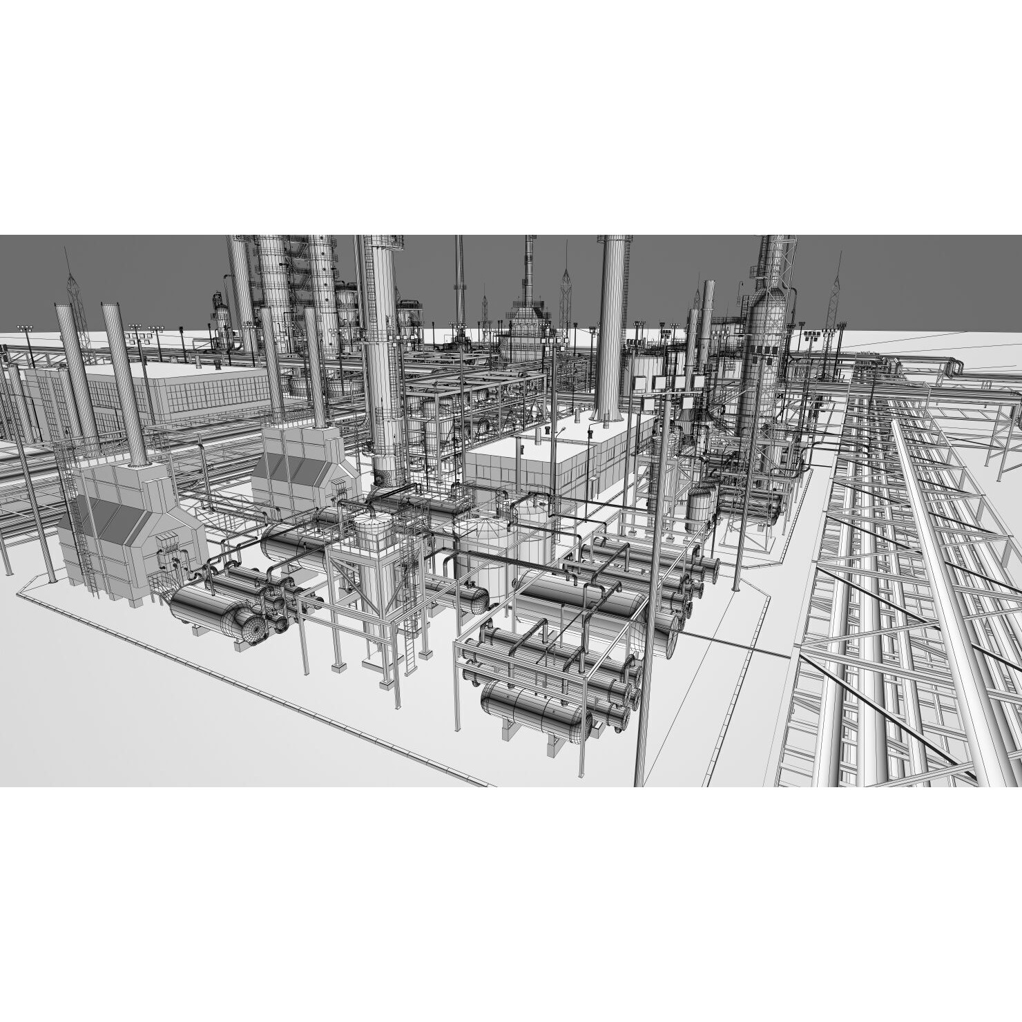 Refinery 3D Model – High Poly Animated Asset, FBX, OBJ - View 47