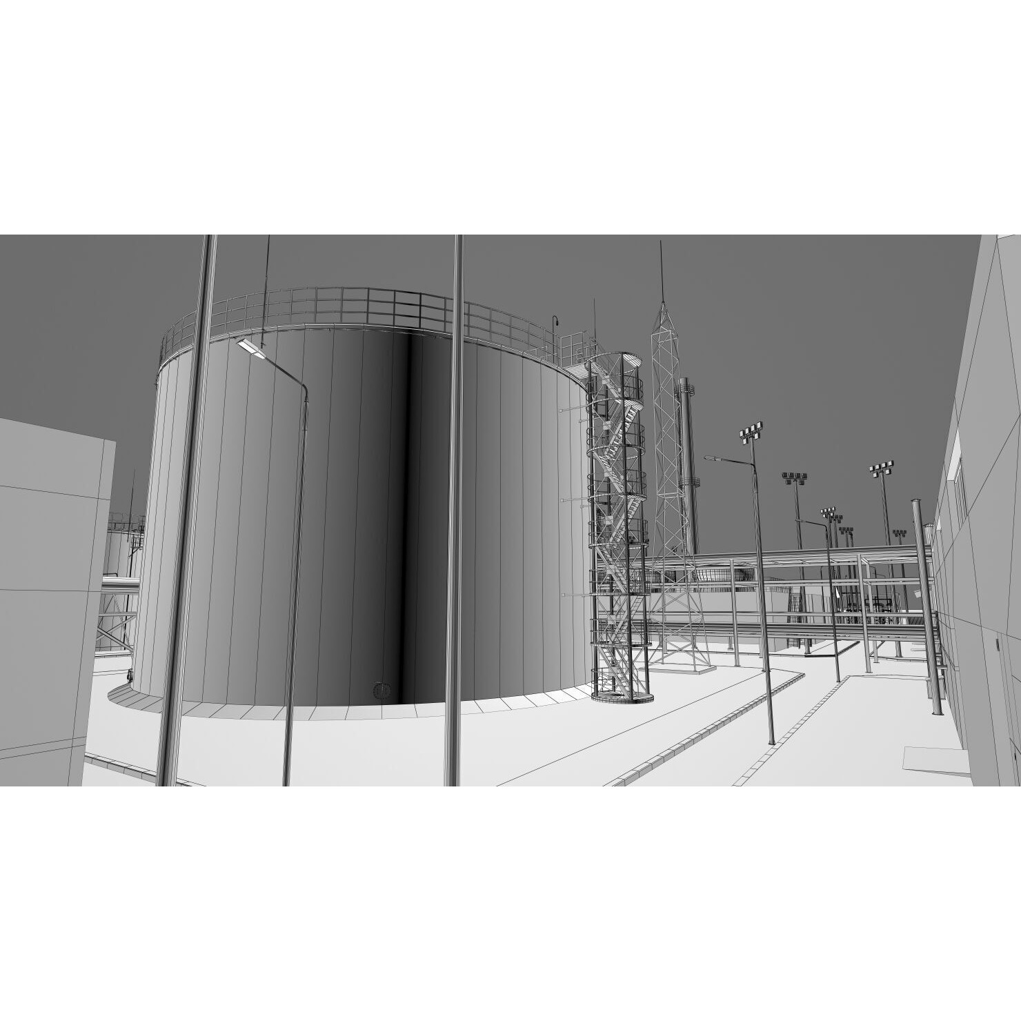 Refinery 3D Model – High Poly Animated Asset, FBX, OBJ - View 48