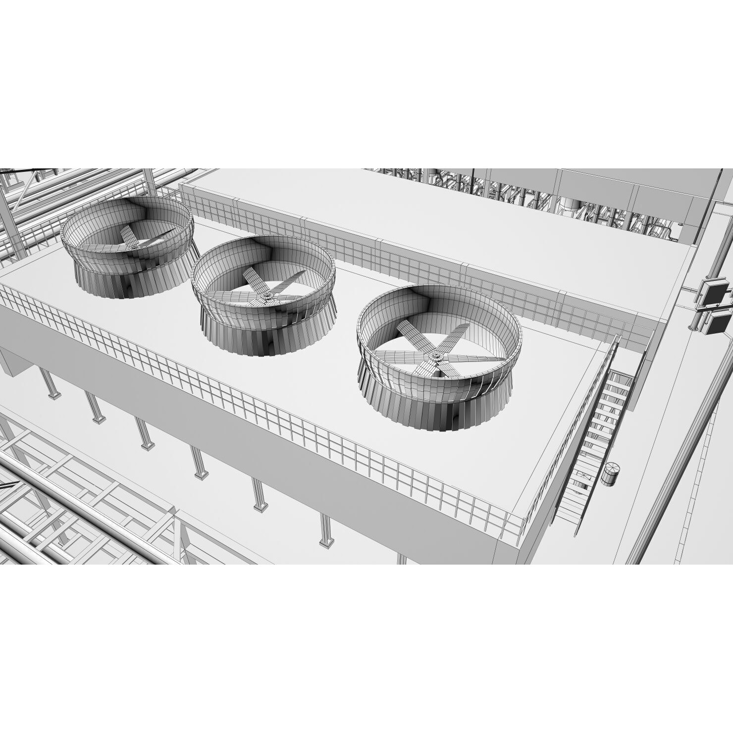 Refinery 3D Model – High Poly Animated Asset, FBX, OBJ - View 49