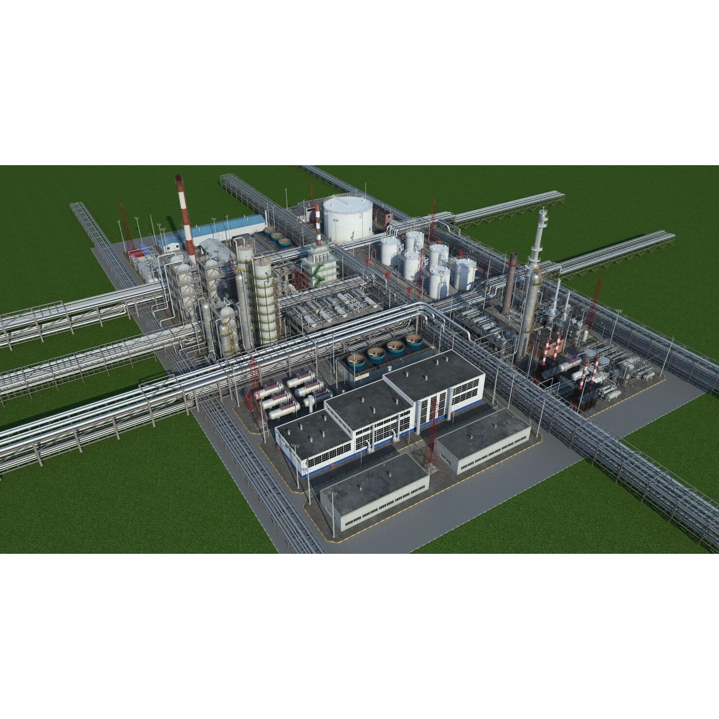 Refinery 3D Model – High Poly Animated Asset, FBX, OBJ - View 5