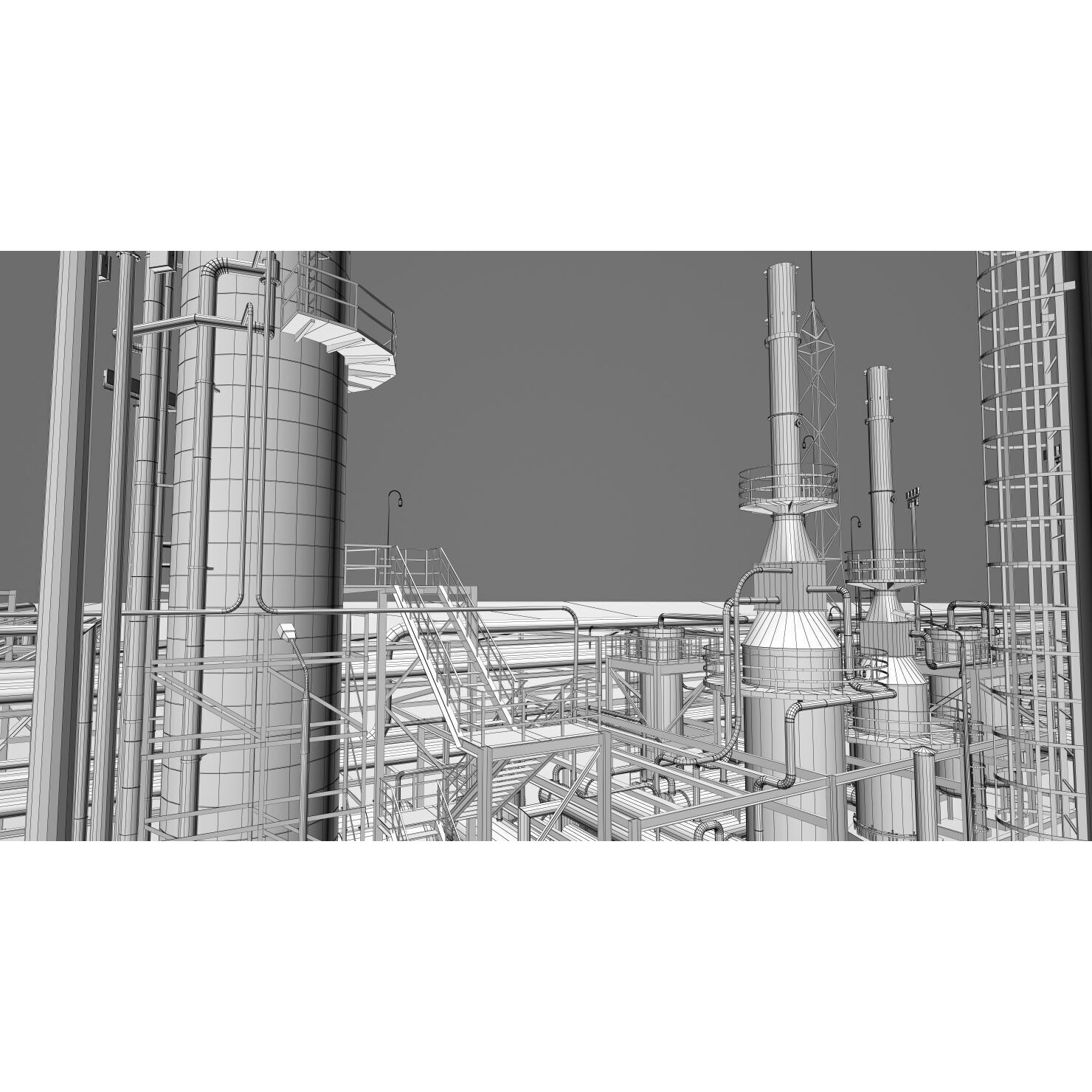Refinery 3D Model – High Poly Animated Asset, FBX, OBJ - View 50