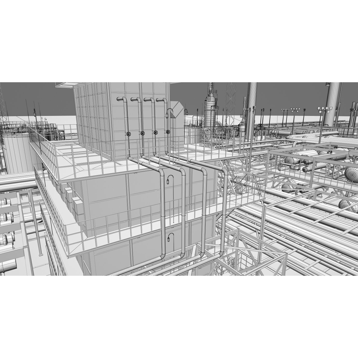 Refinery 3D Model – High Poly Animated Asset, FBX, OBJ - View 51