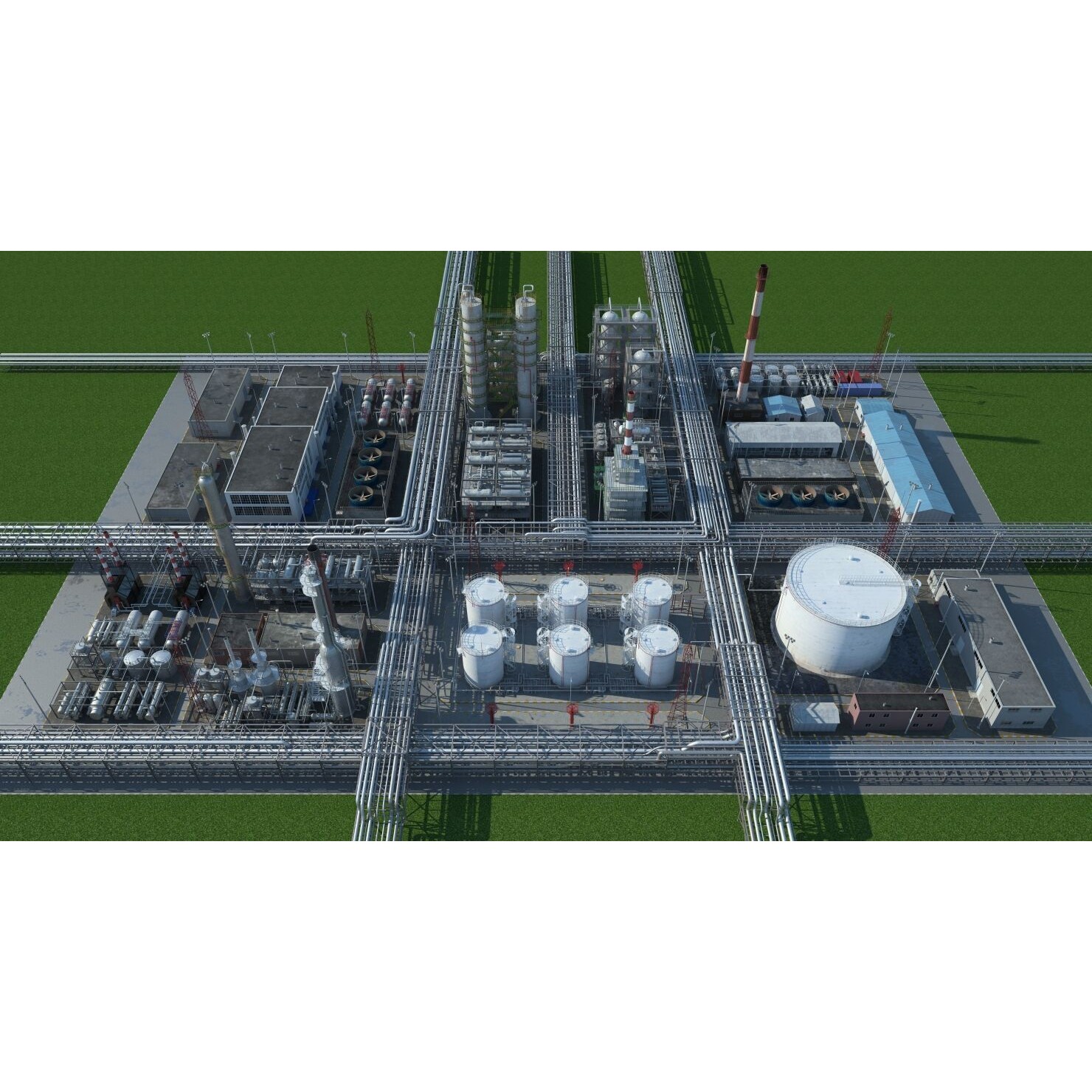 Refinery 3D Model – High Poly Animated Asset, FBX, OBJ - View 6