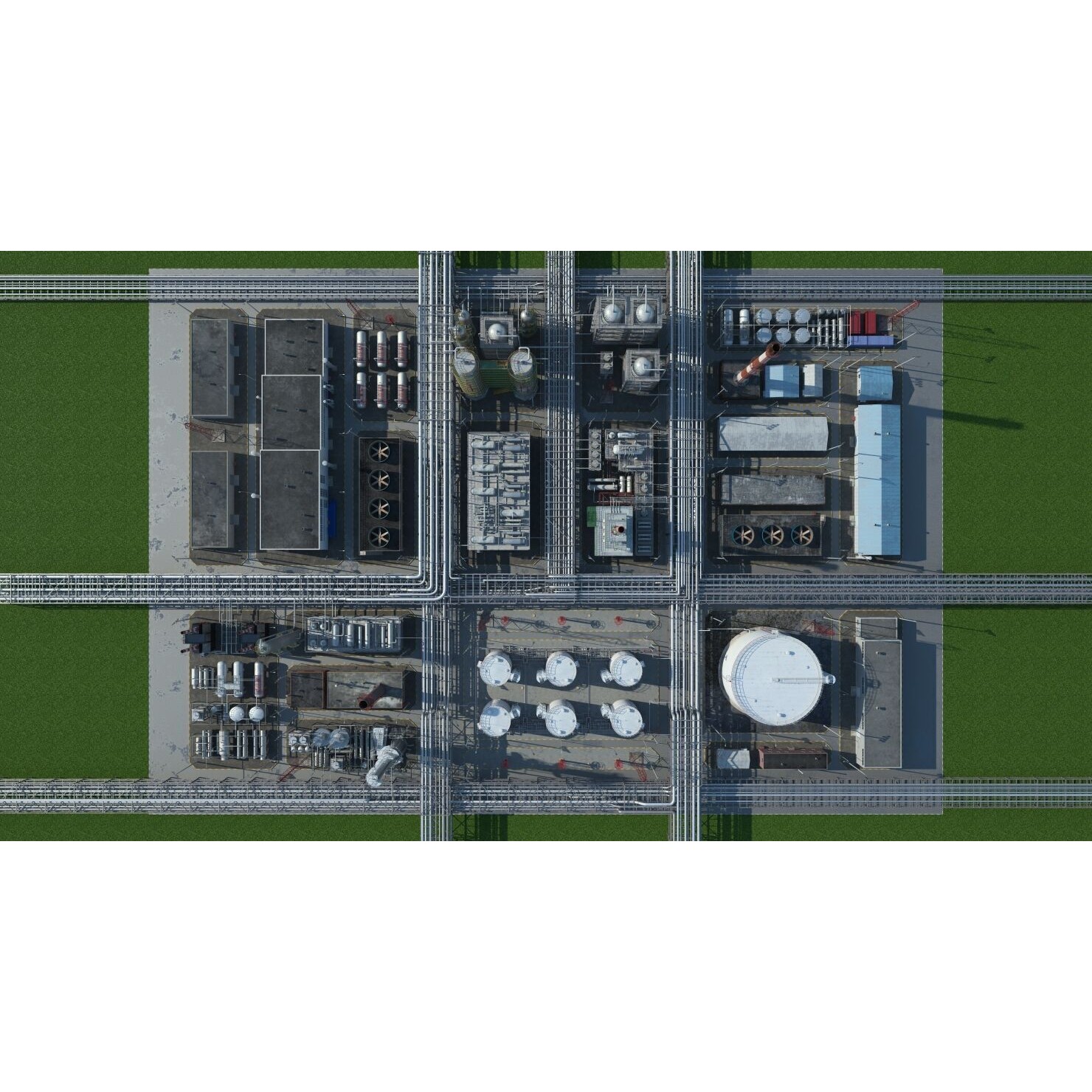 Refinery 3D Model – High Poly Animated Asset, FBX, OBJ - View 7