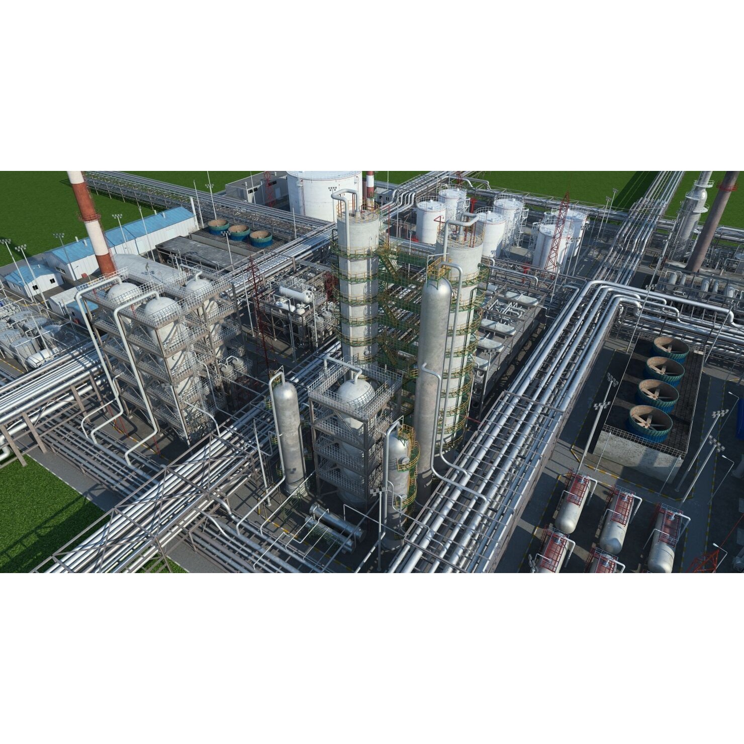 Refinery 3D Model – High Poly Animated Asset, FBX, OBJ - View 8