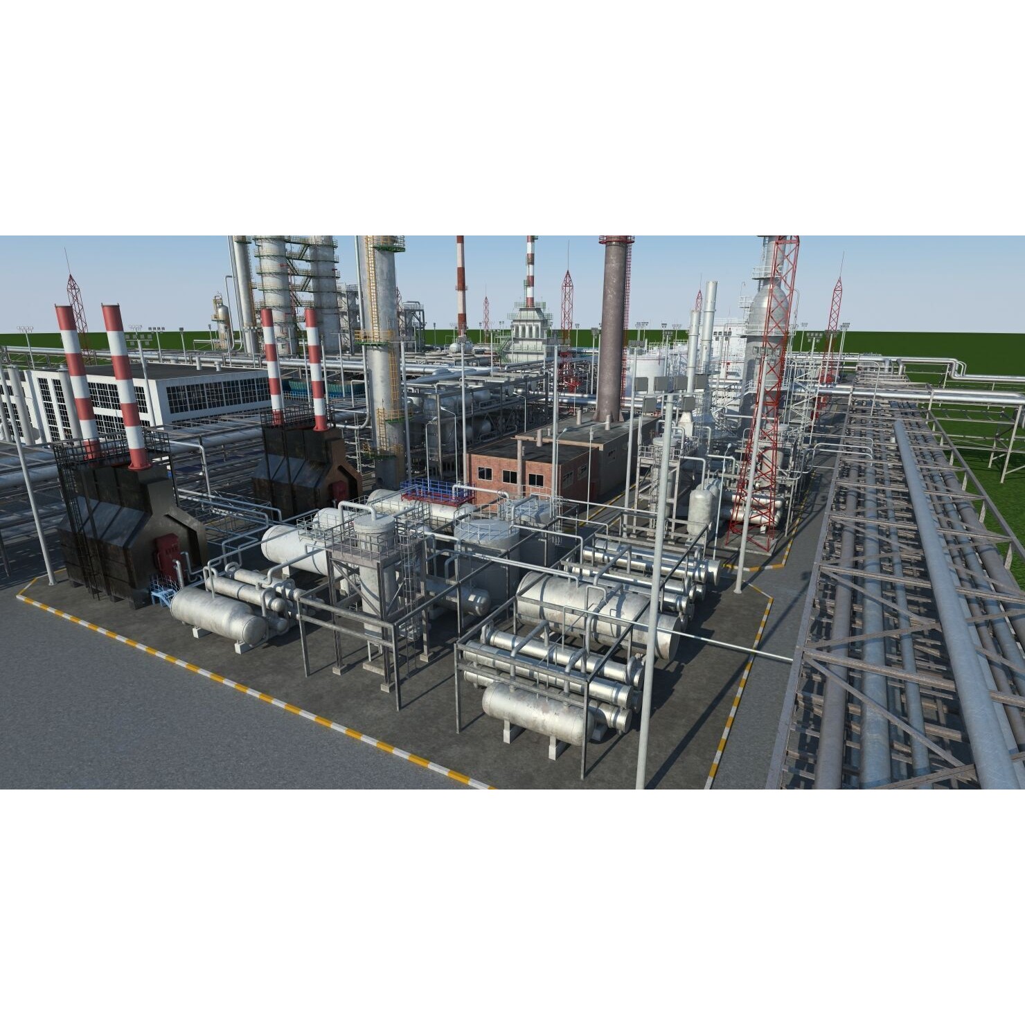 Refinery 3D Model – High Poly Animated Asset, FBX, OBJ - View 9