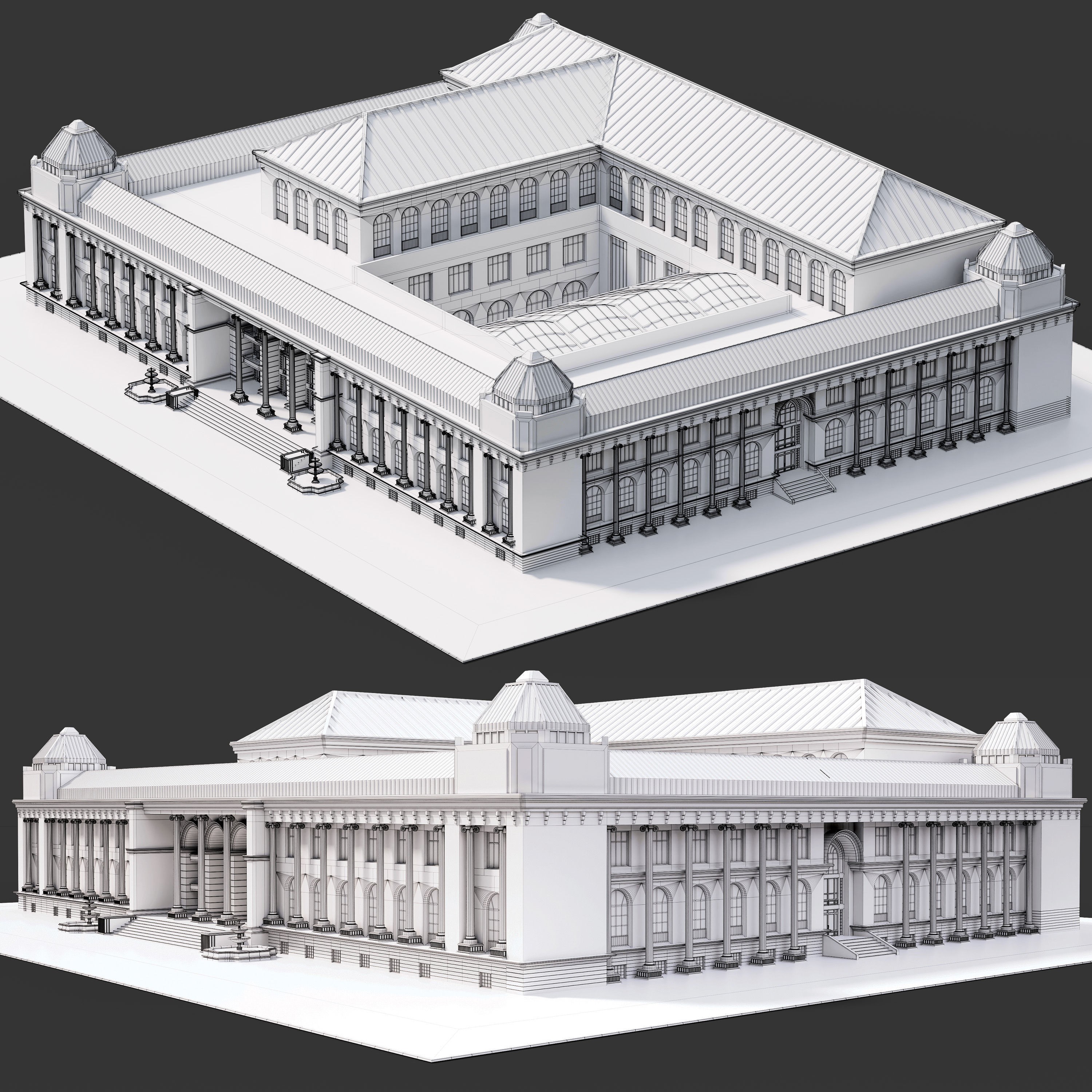 New York-Style Building 3D Model – Low Poly Game Asset, FBX, OBJ