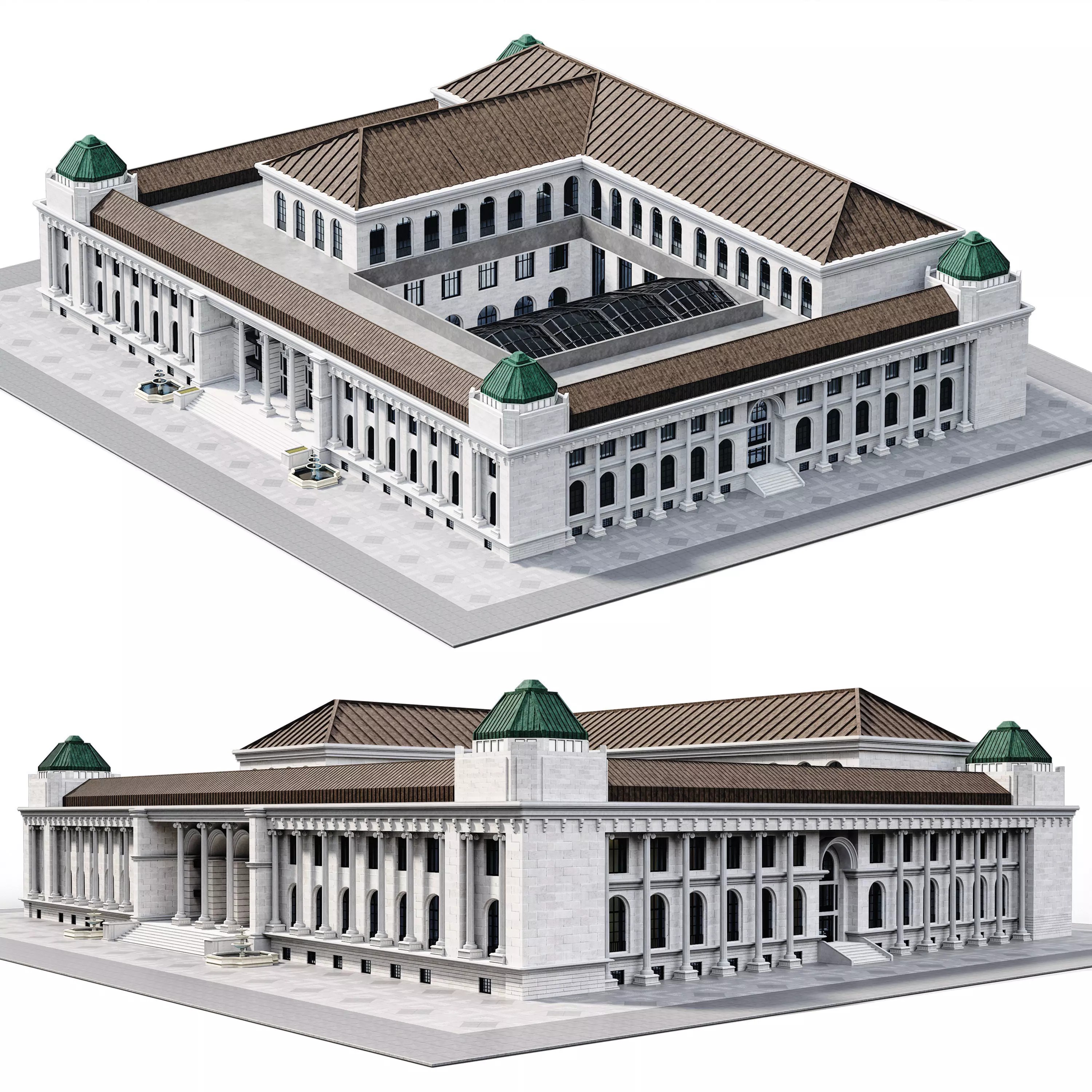 New York-Style Building 3D Model – Low Poly Game Asset, FBX, OBJ - View 2