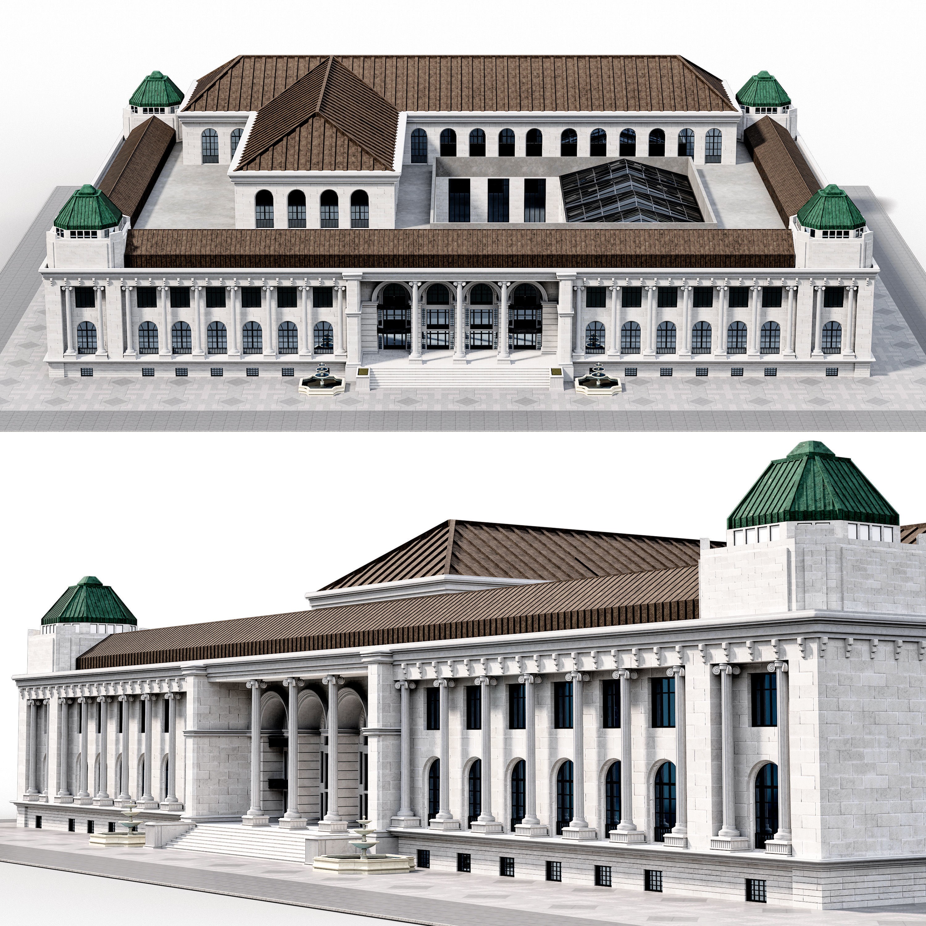 New York-Style Building 3D Model – Low Poly Game Asset, FBX, OBJ - View 3