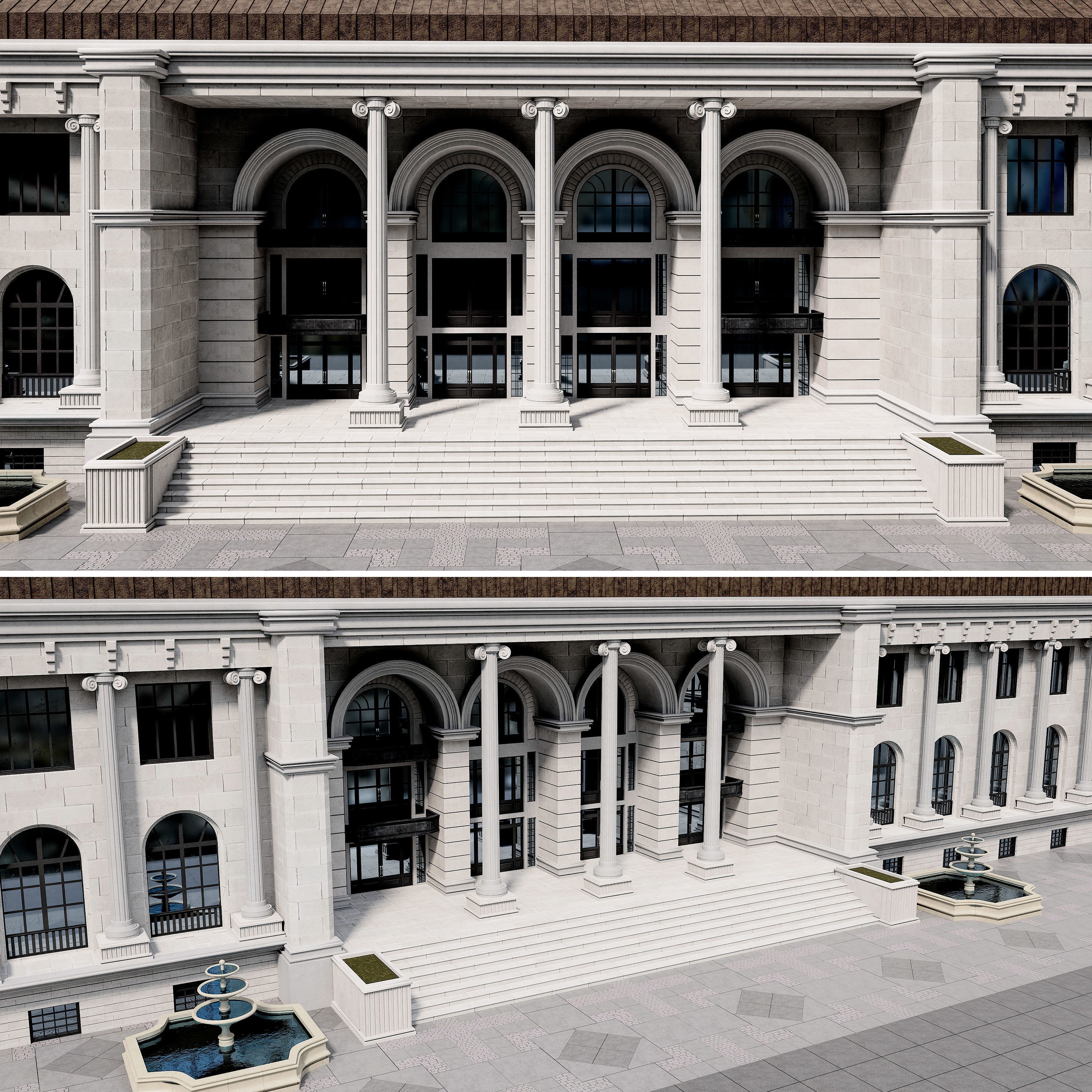 New York-Style Building 3D Model – Low Poly Game Asset, FBX, OBJ - View 4