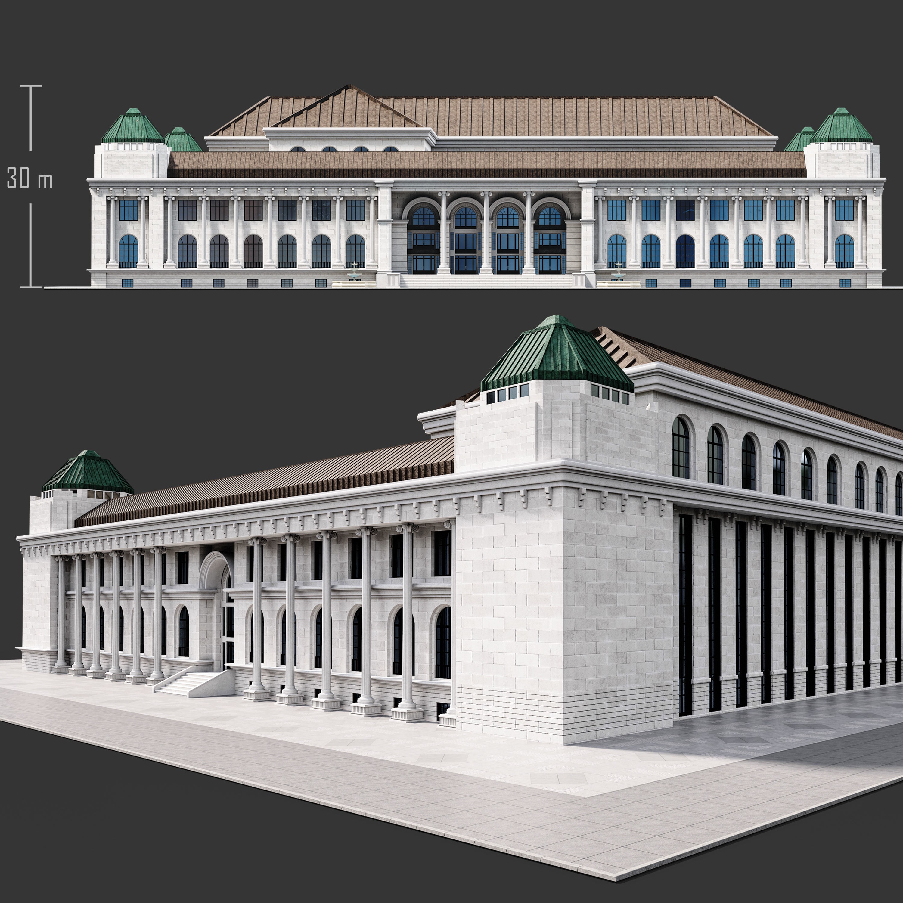 New York-Style Building 3D Model – Low Poly Game Asset, FBX, OBJ - View 5