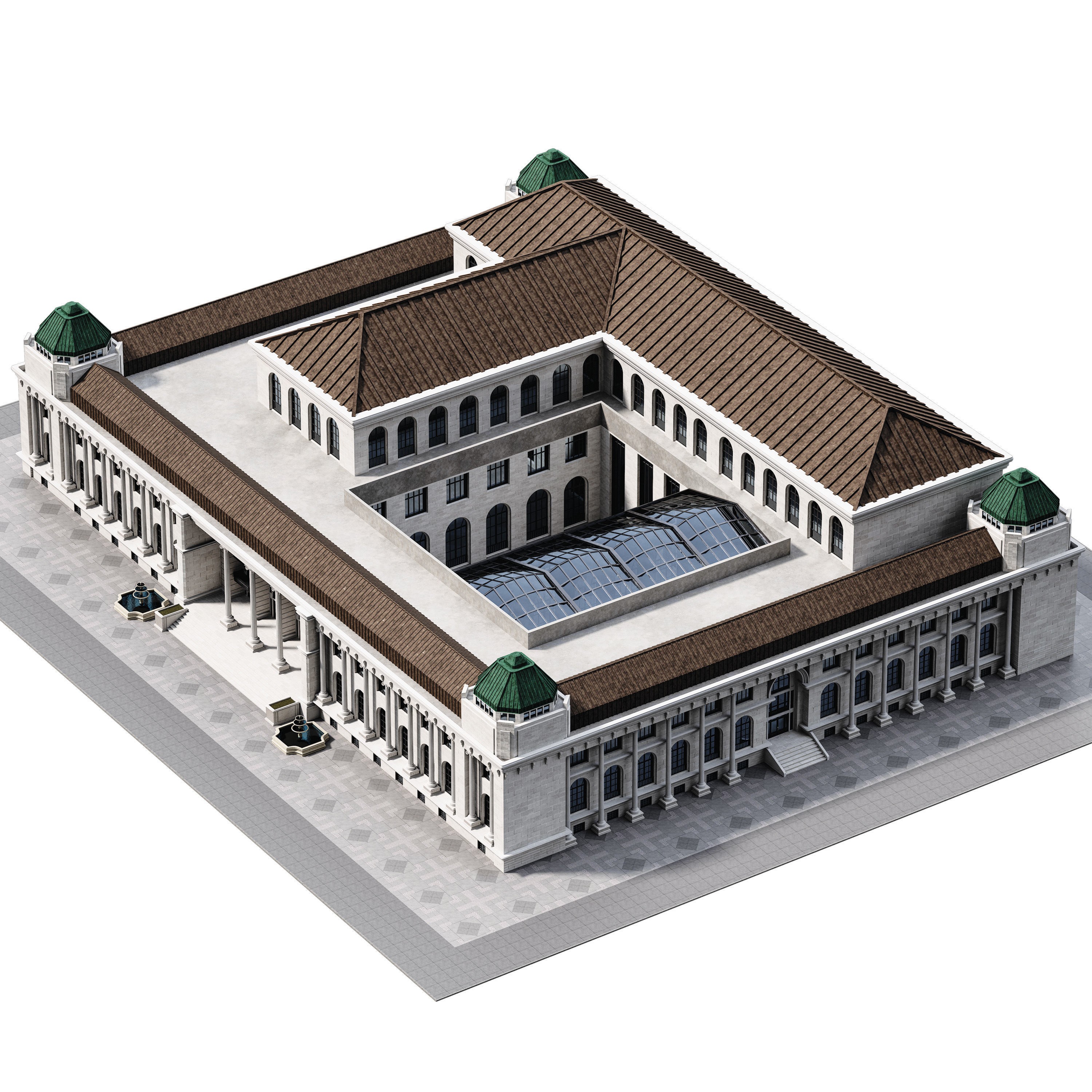 New York-Style Building 3D Model – Low Poly Game Asset, FBX, OBJ - View 6