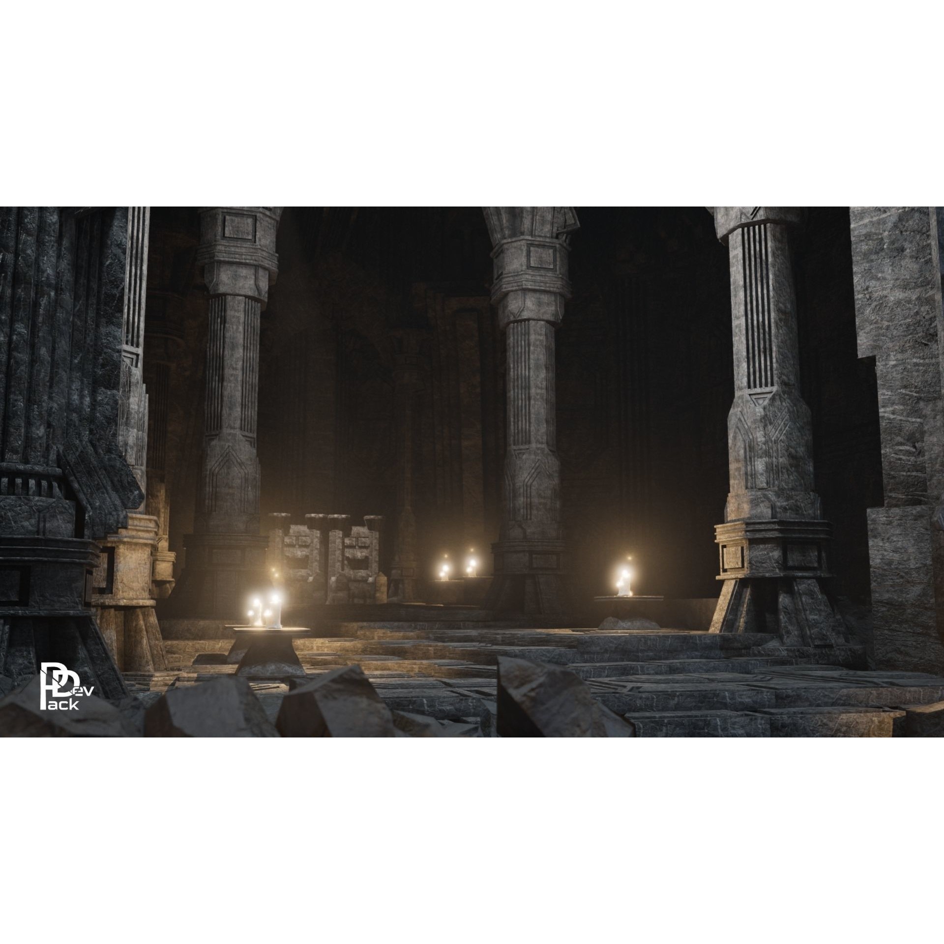 Dwarven Ruins 3D Model – Low Poly Assets for Games, FBX, PBR - View 16