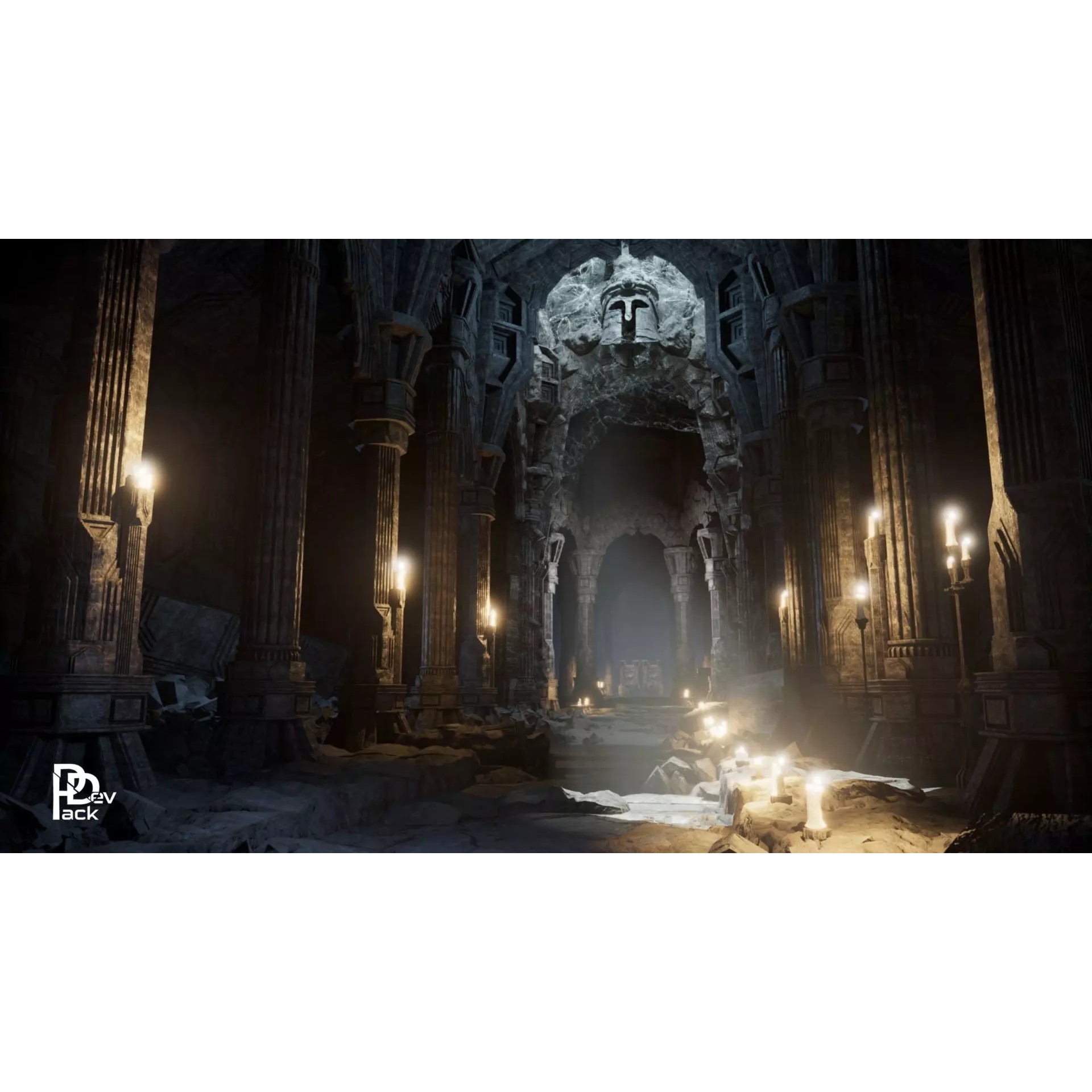 Dwarven Ruins 3D Model – Low Poly Assets for Games, FBX, PBR - View 2