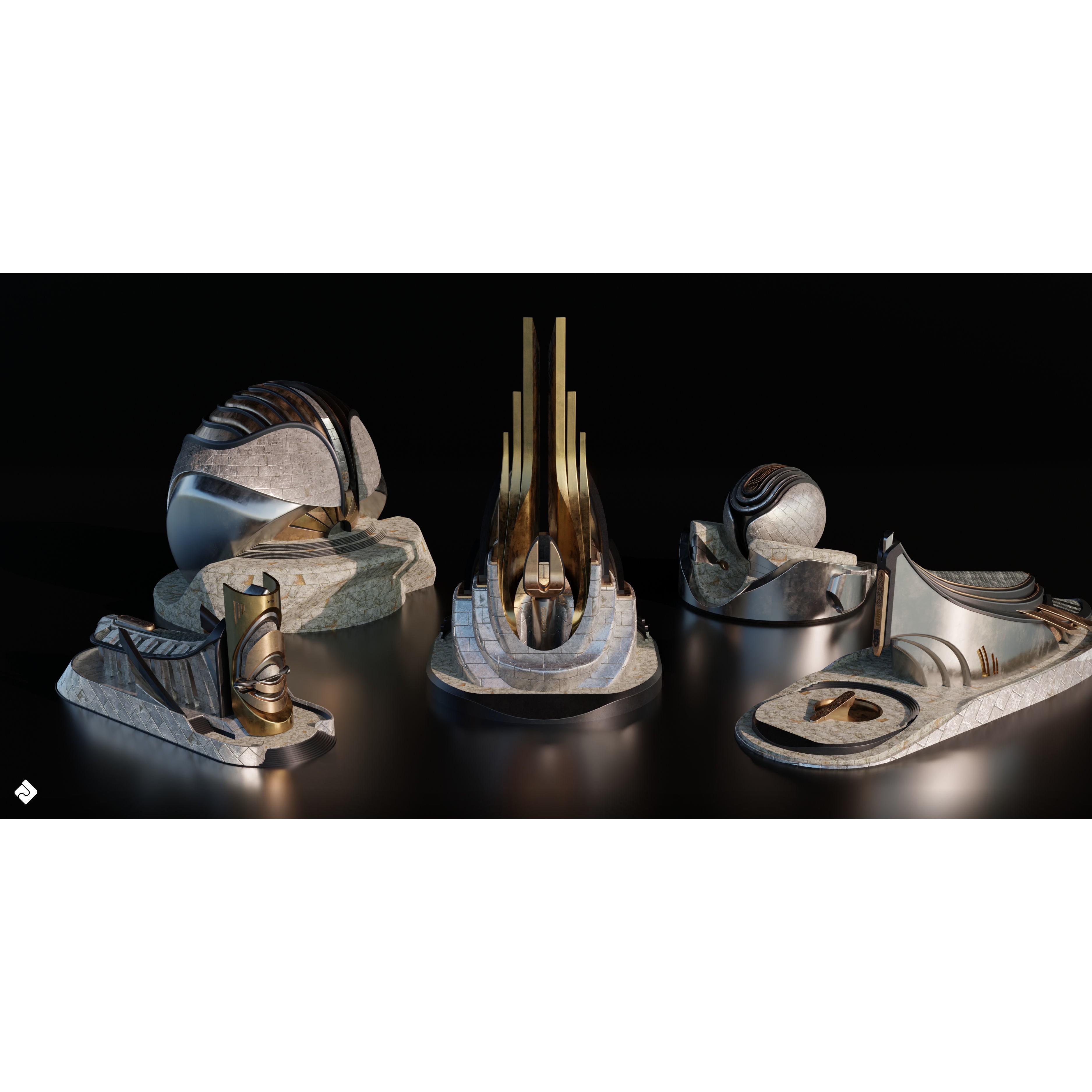 Neo Asgard - Fantasy Building Assets 3D Model - View 11