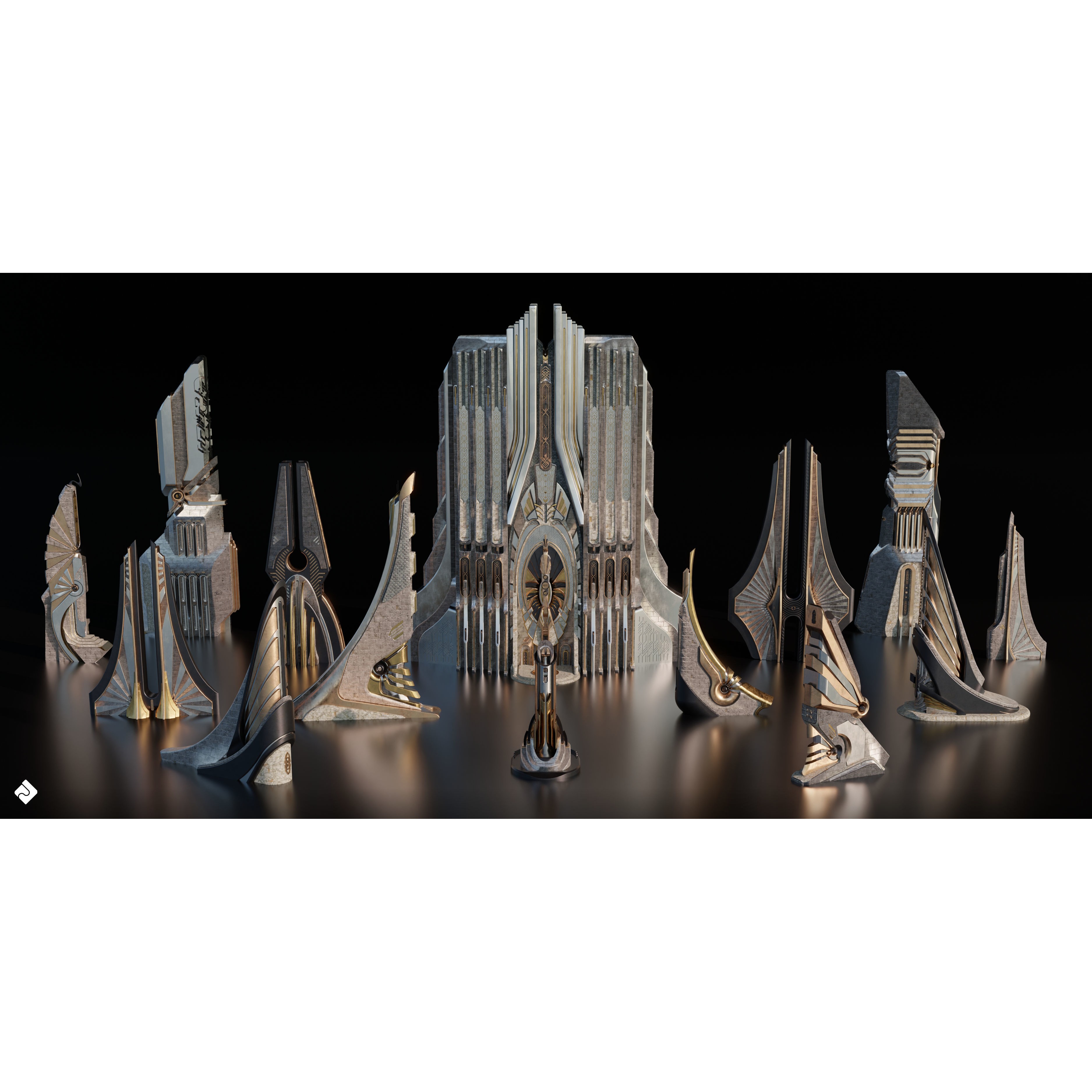 Neo Asgard - Fantasy Building Assets 3D Model - View 13